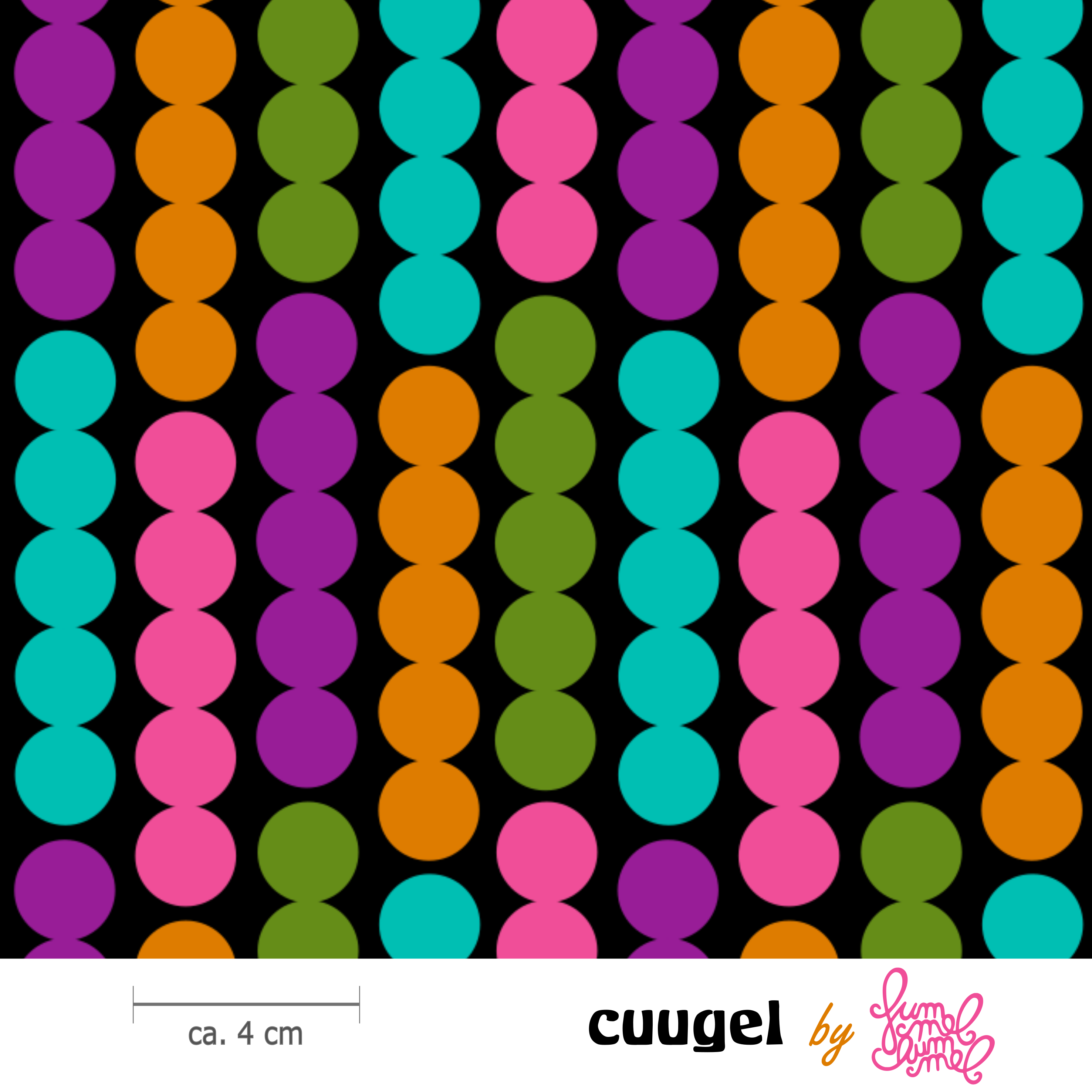 Organic Fabric - Cuugel Black by Fummelhummel in colorful