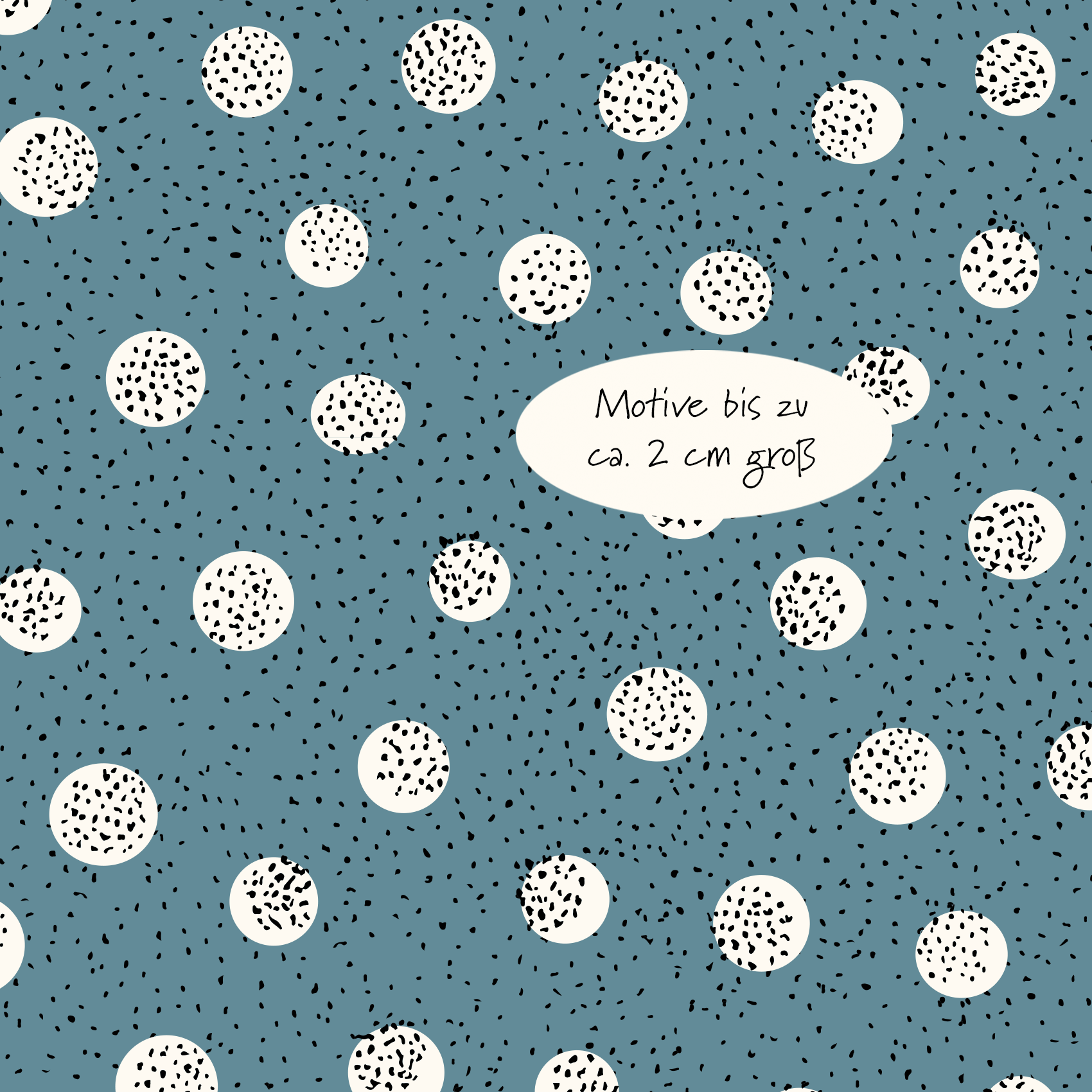 Bio Stoff  -  Tausend Tupfen blau