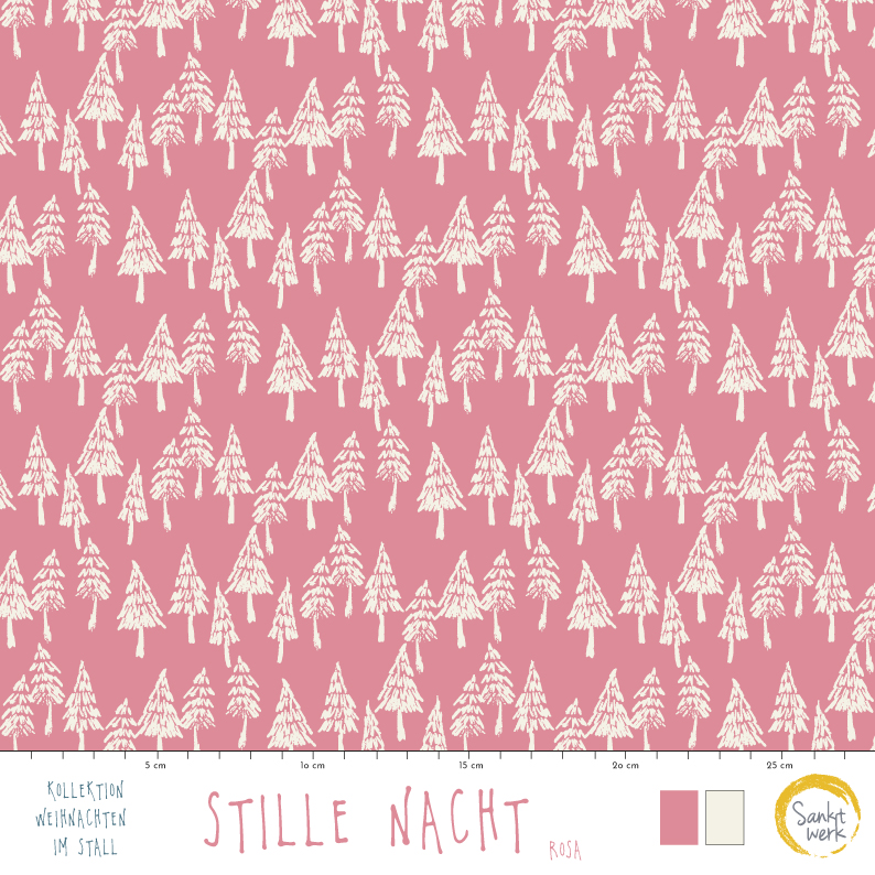 Bio Stoff  -  Stille Nacht rosa - Sanktwerk, Winter, rosa