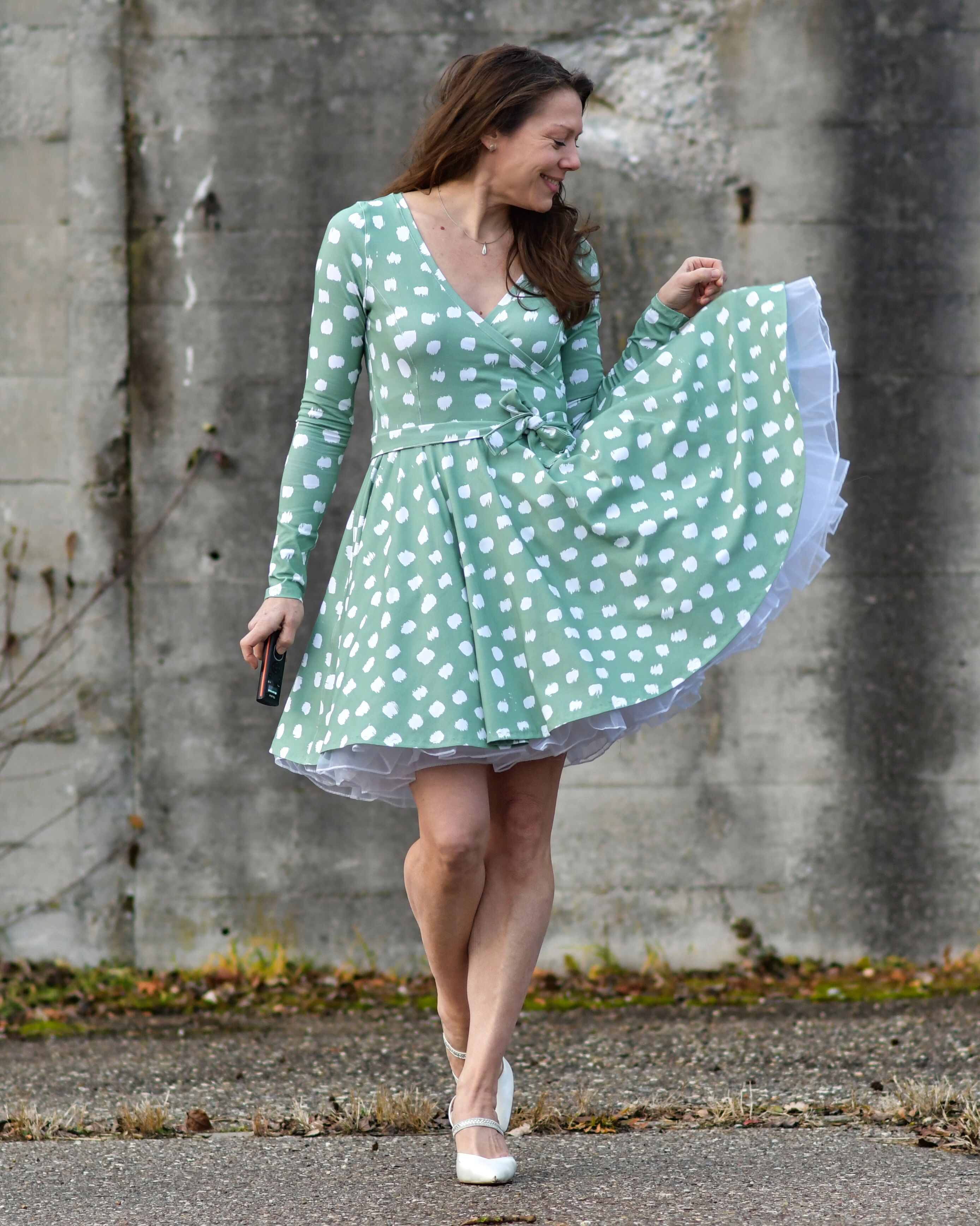 Bio Stoff - Schneetupfen hellgrün