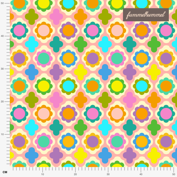 Organic fabric  - Alma multicolor