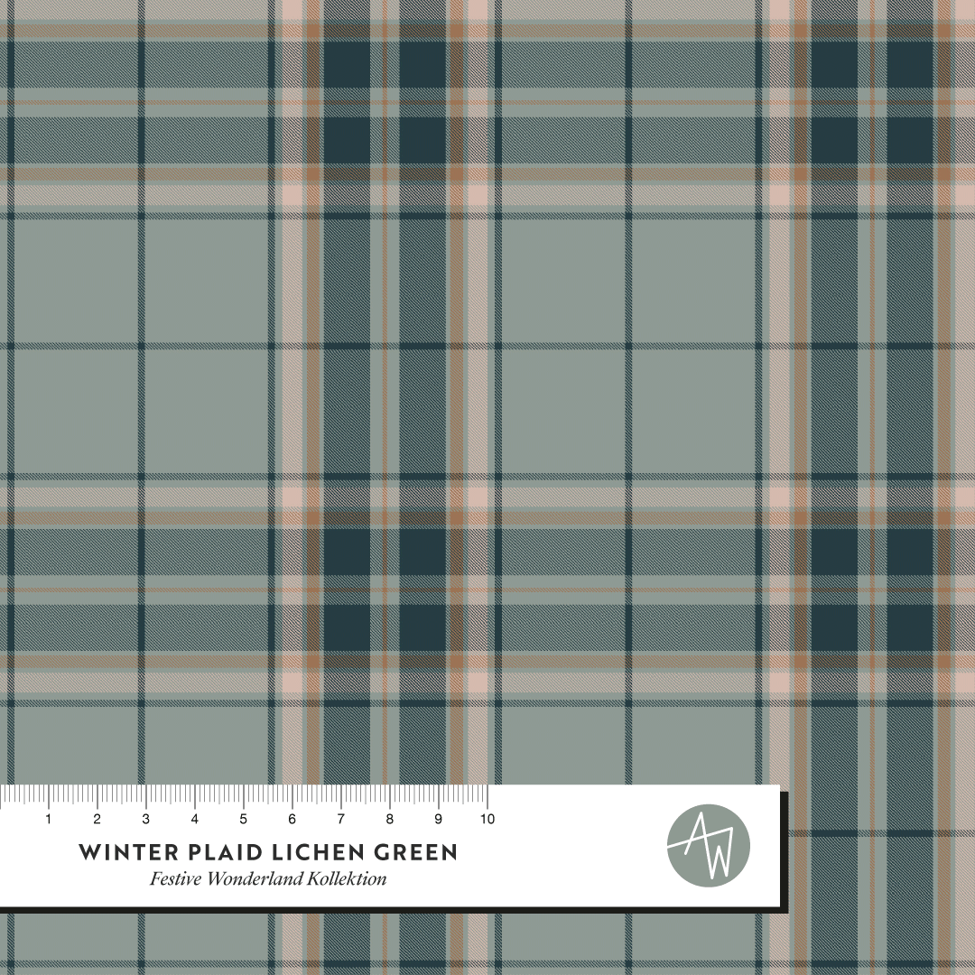 Bio Stoff - Winter Plaid Lichen grün