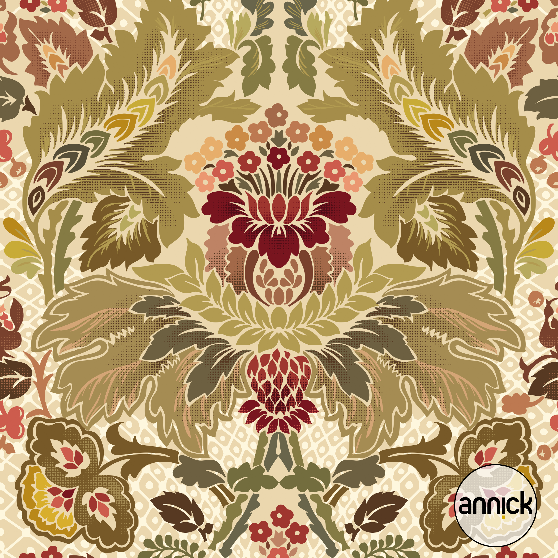 Bio Webware Stoff - Victorian Flowers Earthy Colors - Annick, braun, grün, Herbst, beige, Floral & Blumen, 100% Bio-Baumwolle Bio Webware Stoff - Victorian Flowers Earthy Colors - Annick, braun, grün, Herbst, beige, Floral & Blumen, 100% Bio-Baumwolle