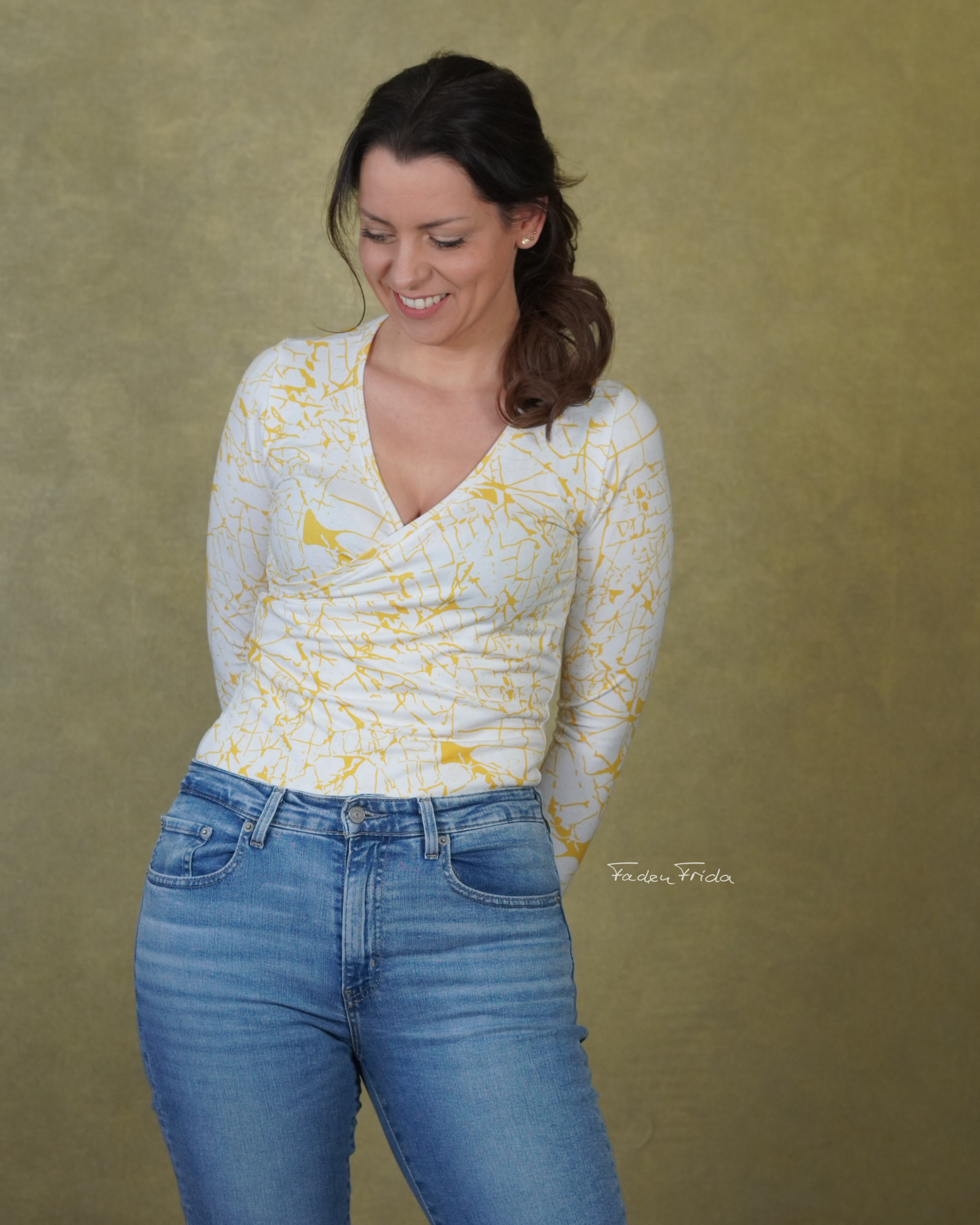 Organic Fabric  - Gleichklang Risse yellow