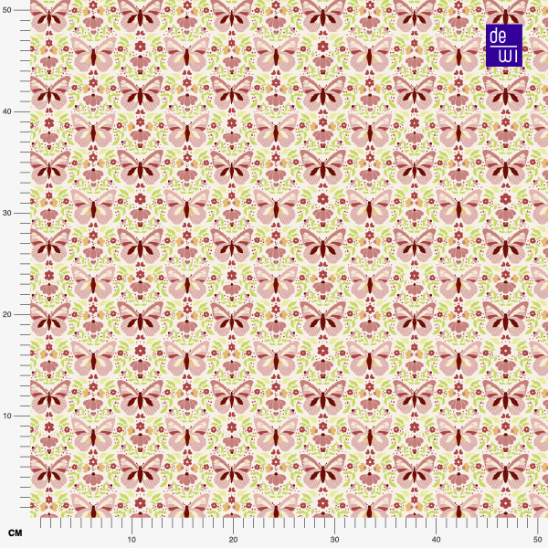 Bio Stoff  -  Butterfly Garden Falterreigen grün