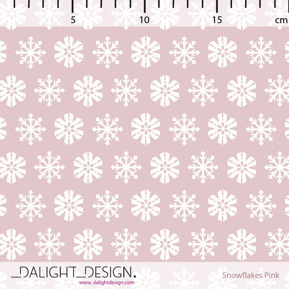 Bio Stoff  - Snowflakes Pink - DalightDesign, Winter, rosa