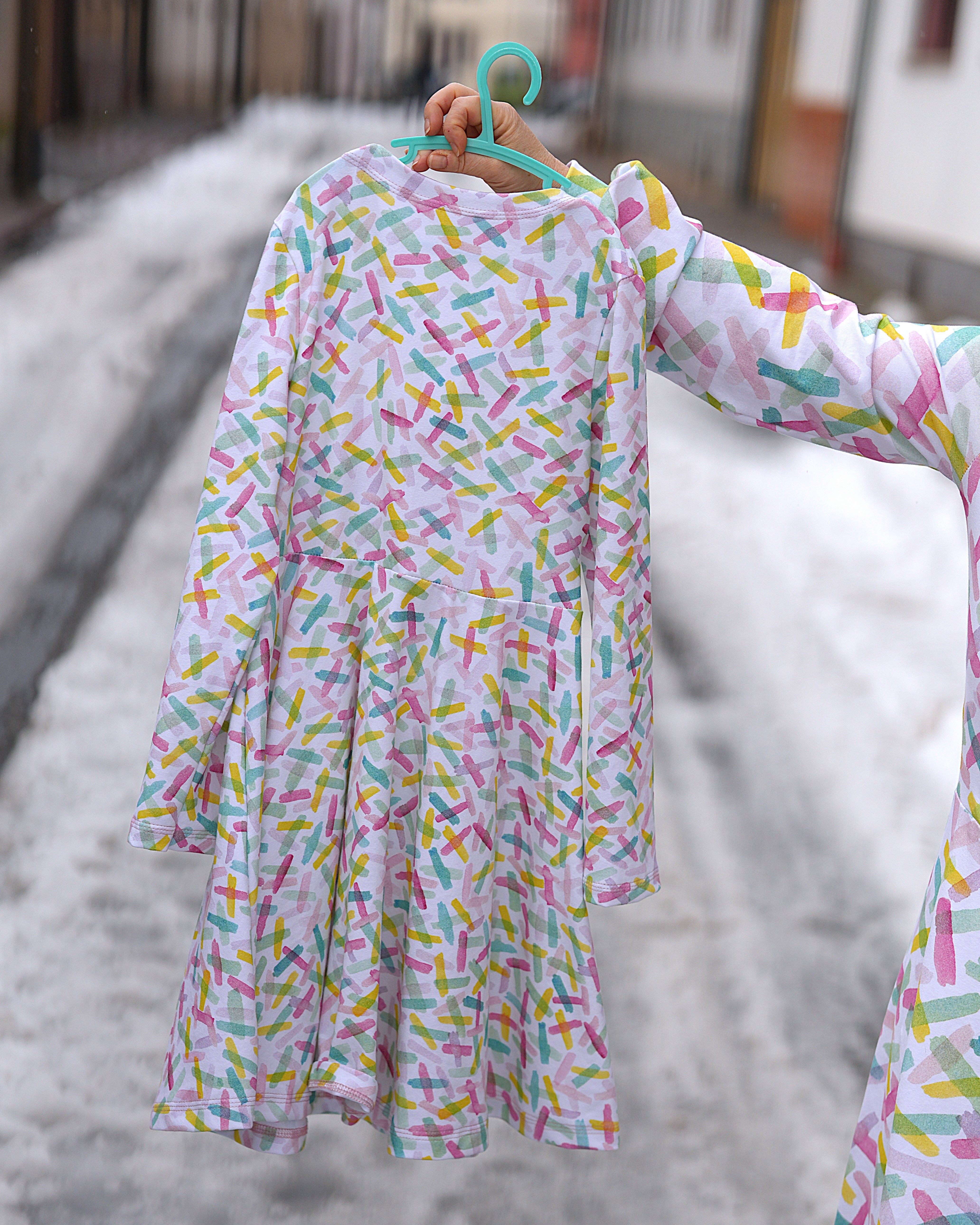 Bio Stoff - Bunte Streifen creme, klein