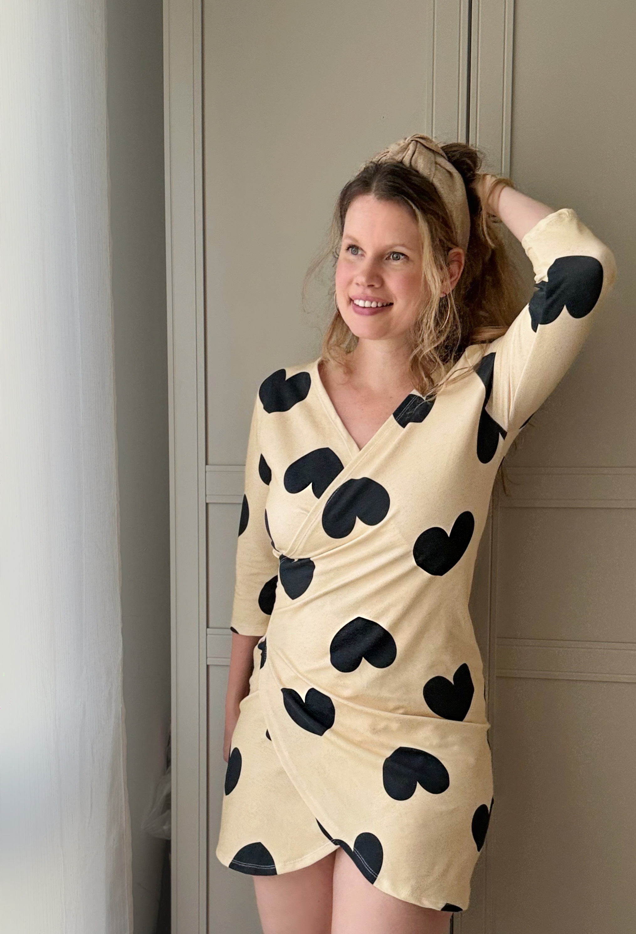 Bio Stoff - Oversize Hearts grün