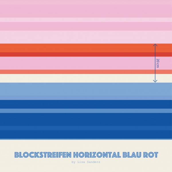 Blockstreifen horizontal blau rot