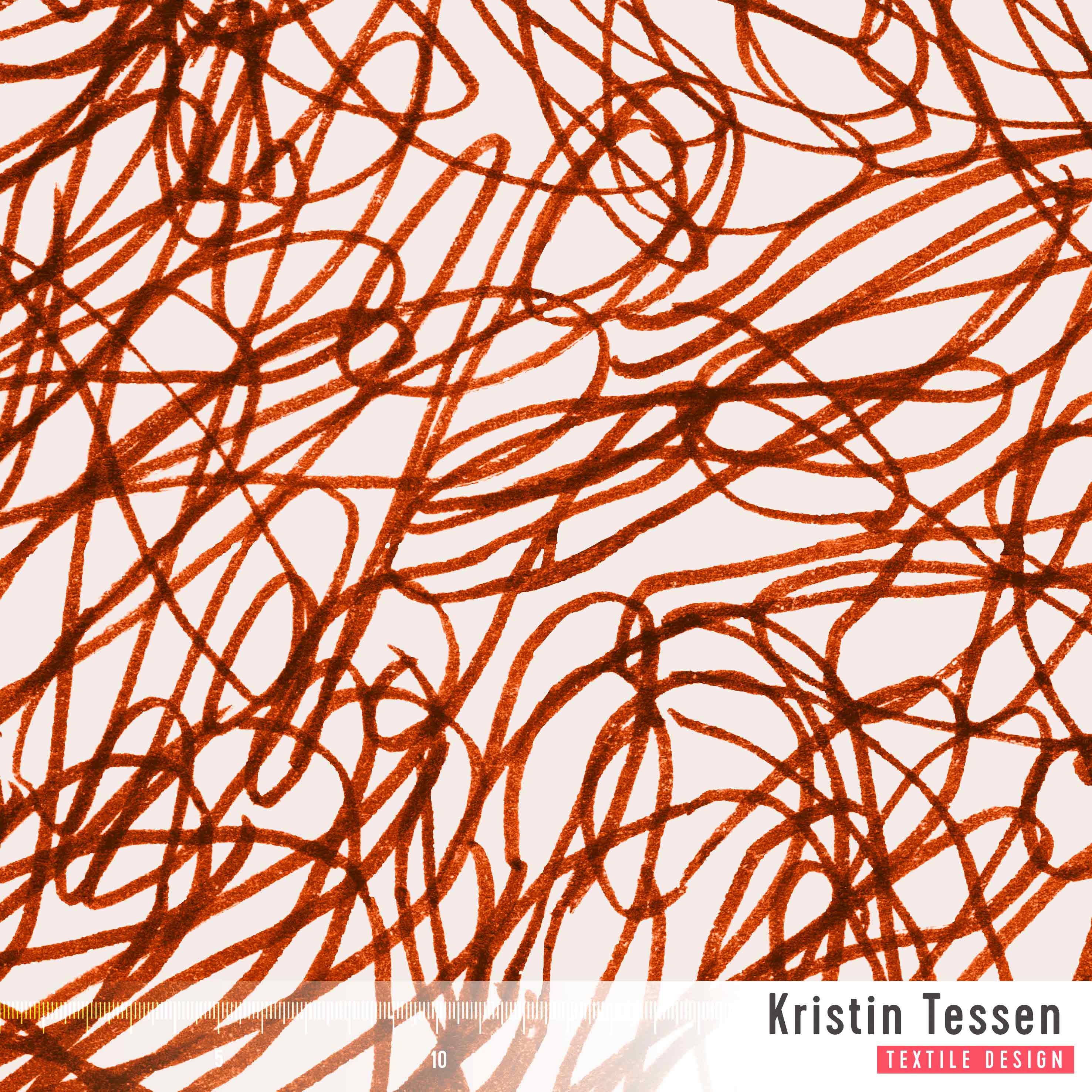 Bio Fabric - Ice Lines cinnamon, creme