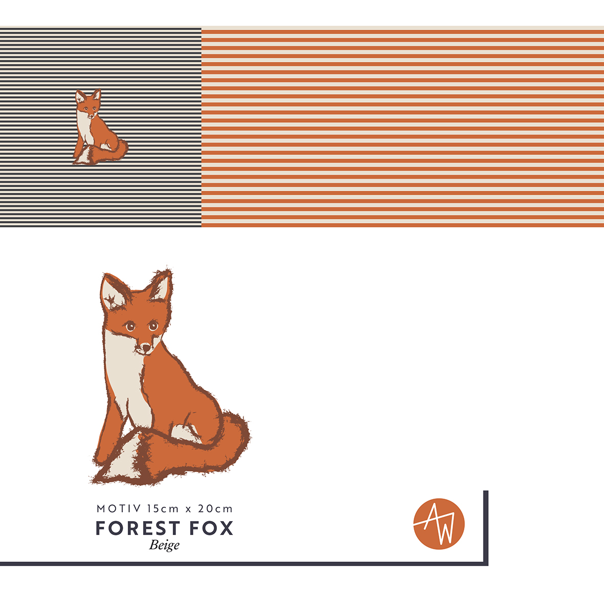 Bio Summersweat Stoff - 50 cm Panel Forest Fox Orange - AlexandraWeise, creme, Herbst, Streifen, Tiere, orange, Breite 150 cm Bio Summersweat Stoff - 50 cm Panel Forest Fox Orange - AlexandraWeise, creme, Herbst, Streifen, Tiere, orange, Breite 150 cm