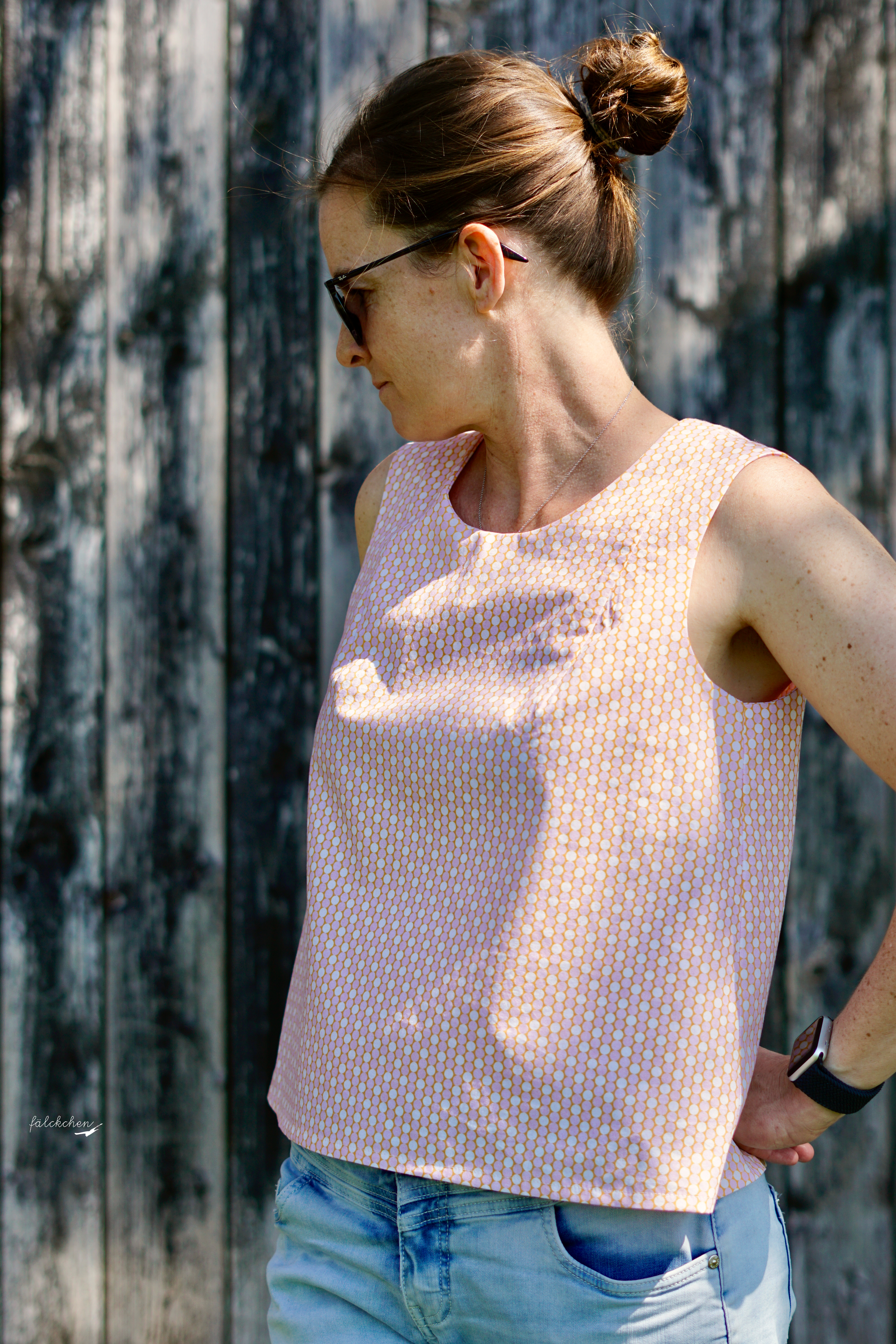 Organic fabric - Lilla Bollar orange, dots