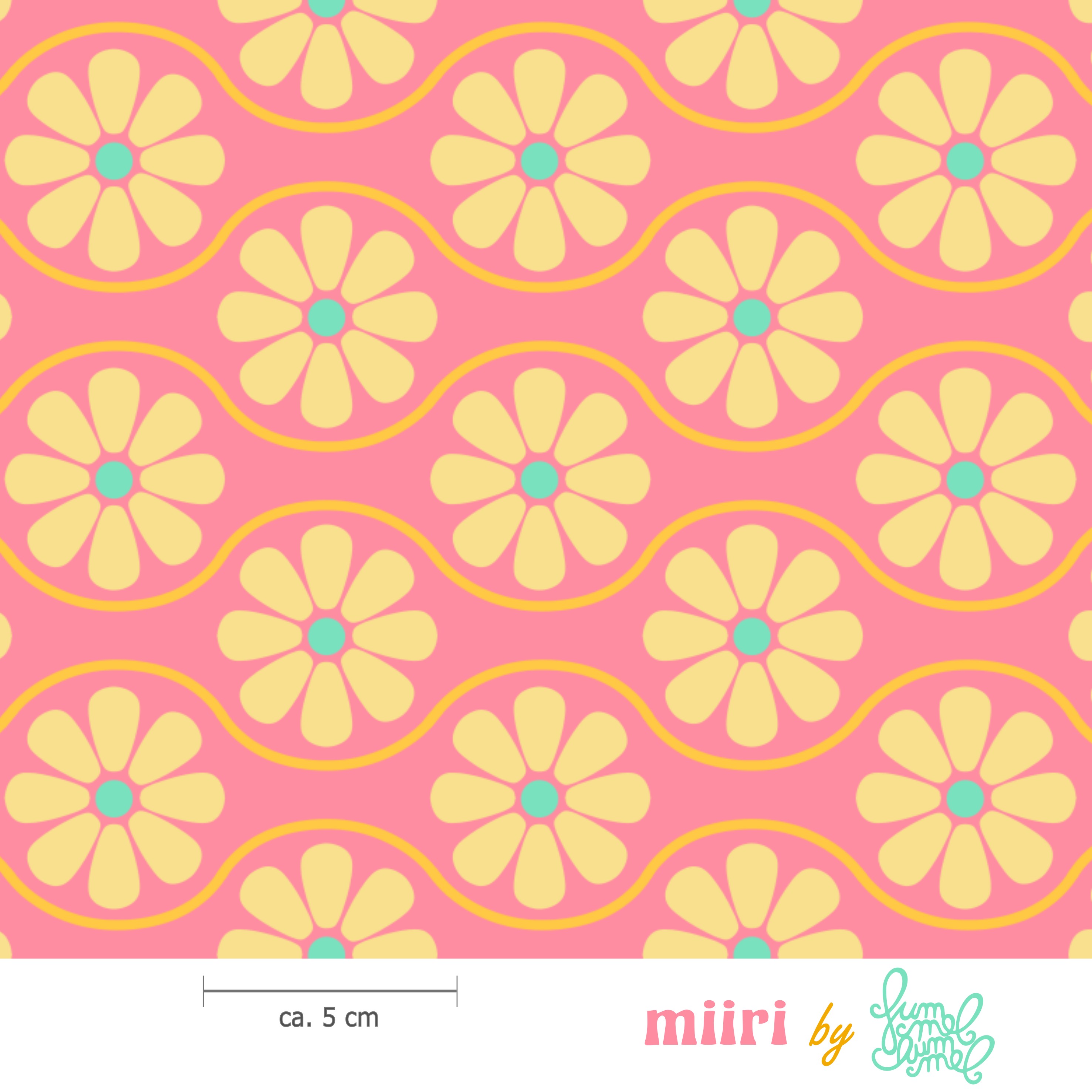 Bio Stoff  - Miiri Rosa - Fummelhummel, rosa, Floral & Blumen