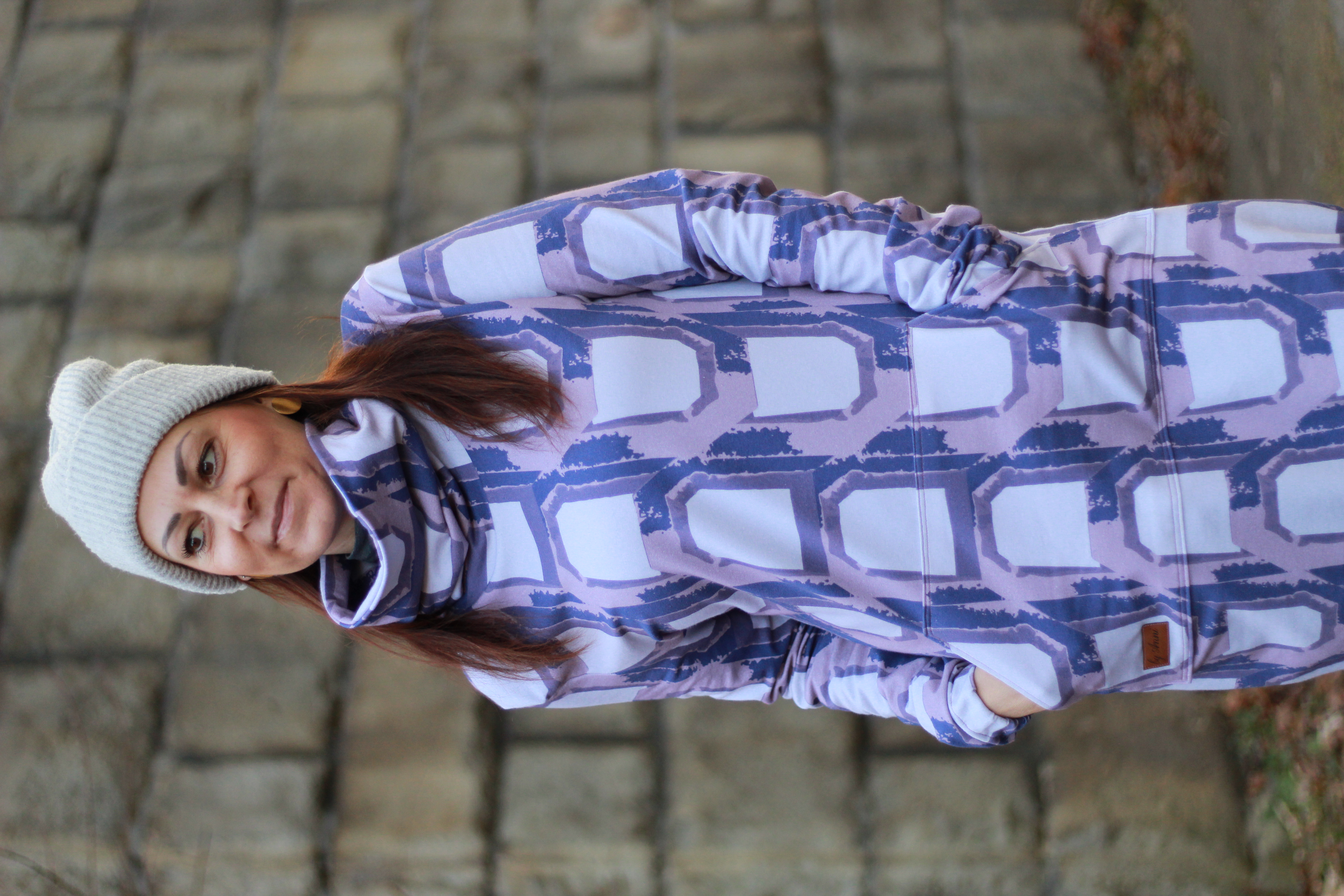 Bio Fabric - Abstract Wildness Check purple, large