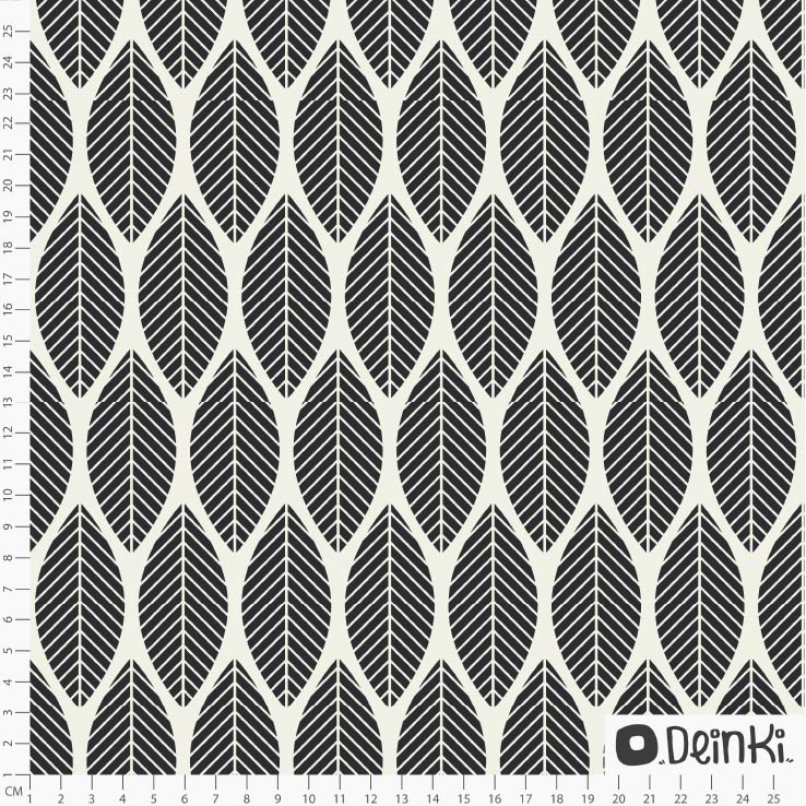 Bio Stoff - Palmenblätter Schwarz von Deinki in schwarz