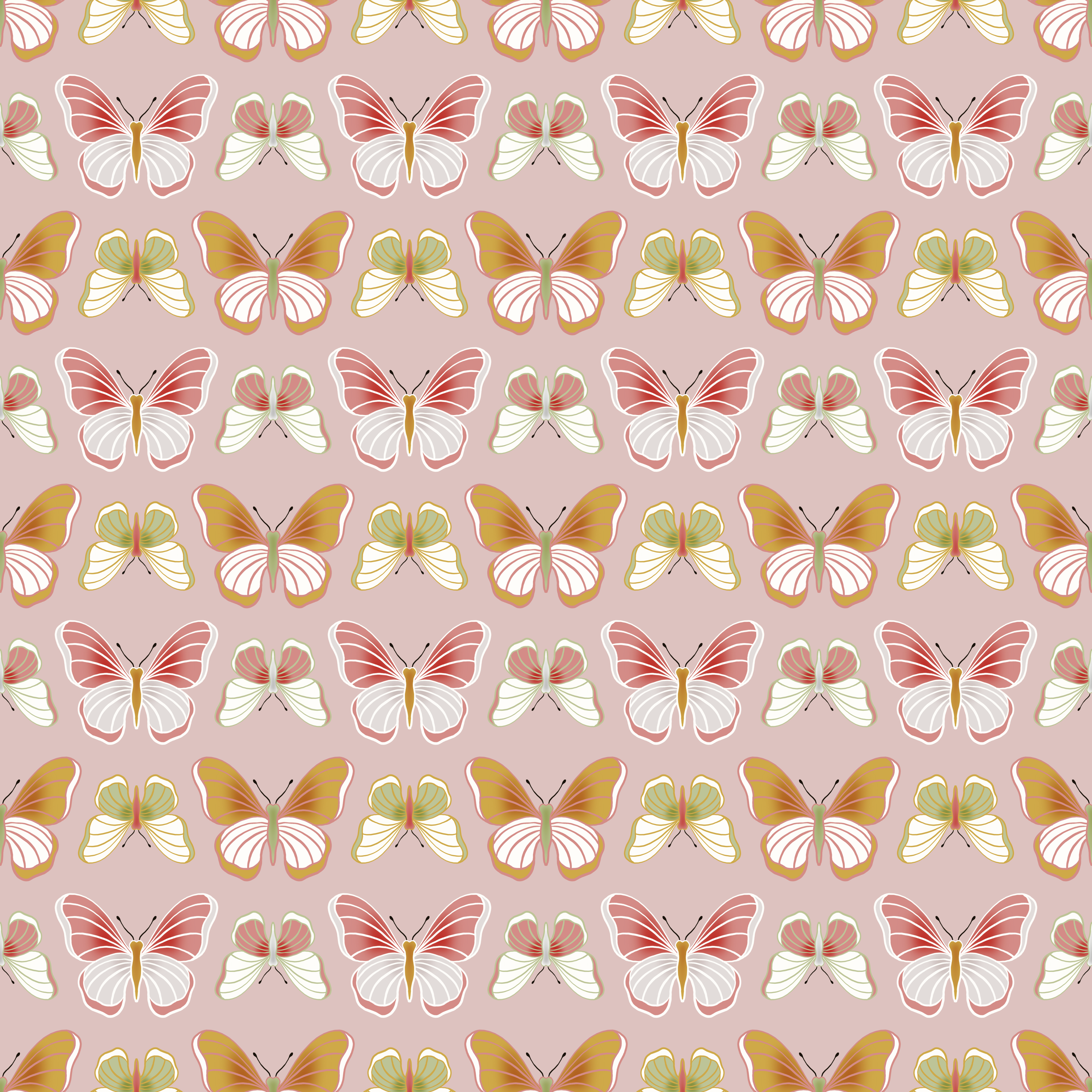 Bio Stoff  - Schmetterling Reihe rosa