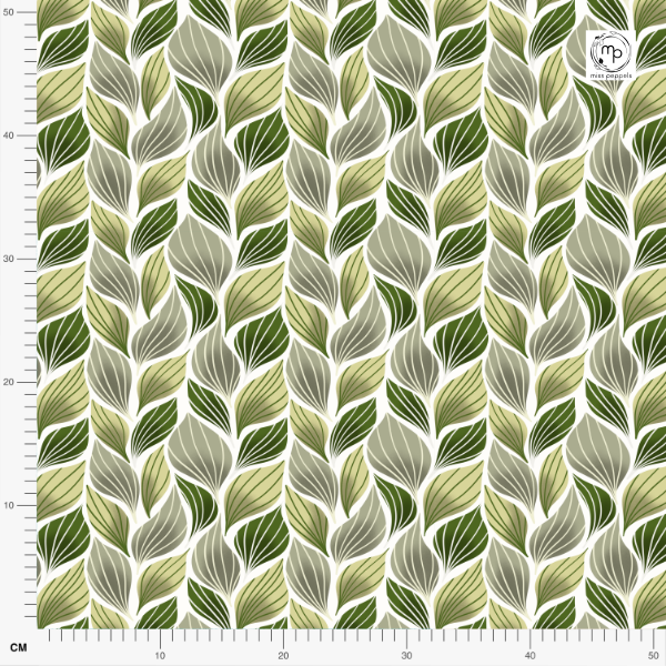 Bio Stoff  - Blätter Rankenzopf grün