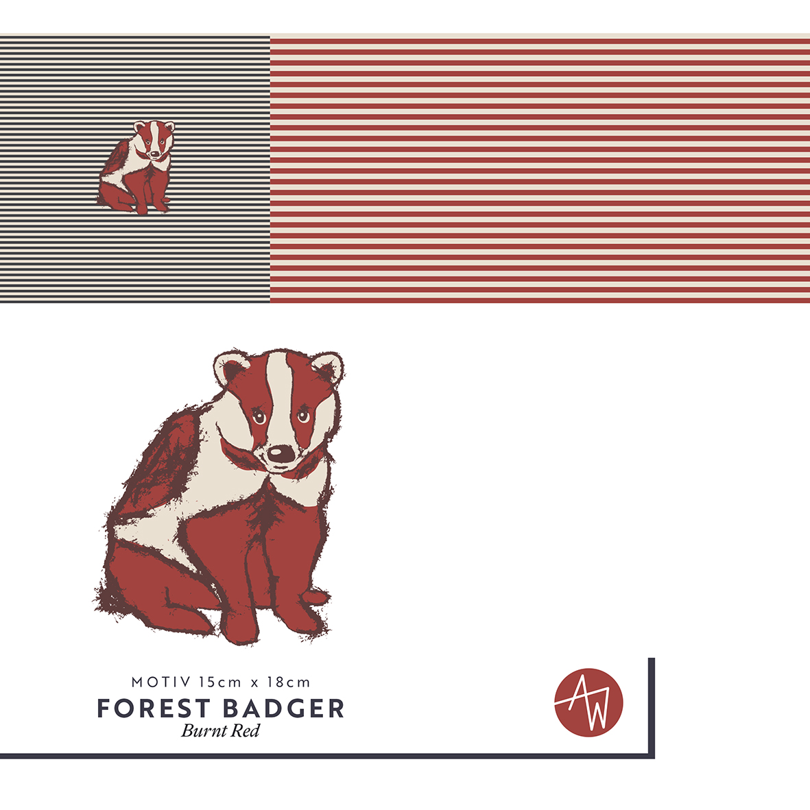 Bio Webware Stoff - 50 cm Panel Forest Budger Burnt Red - AlexandraWeise, Herbst, Streifen, Tiere, rot, 100% Bio-Baumwolle Bio Webware Stoff - 50 cm Panel Forest Budger Burnt Red - AlexandraWeise, Herbst, Streifen, Tiere, rot, 100% Bio-Baumwolle
