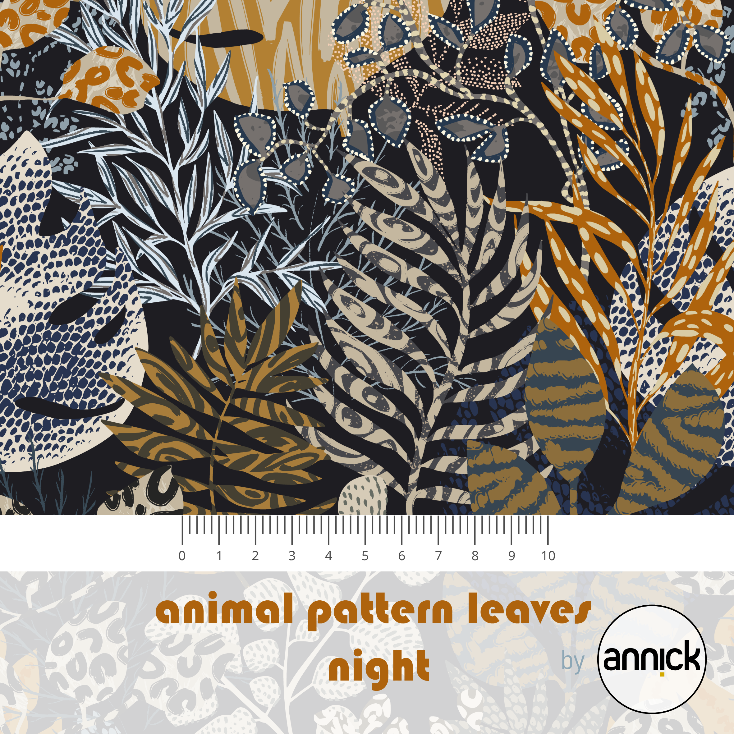 Animal Pattern Leaves Night