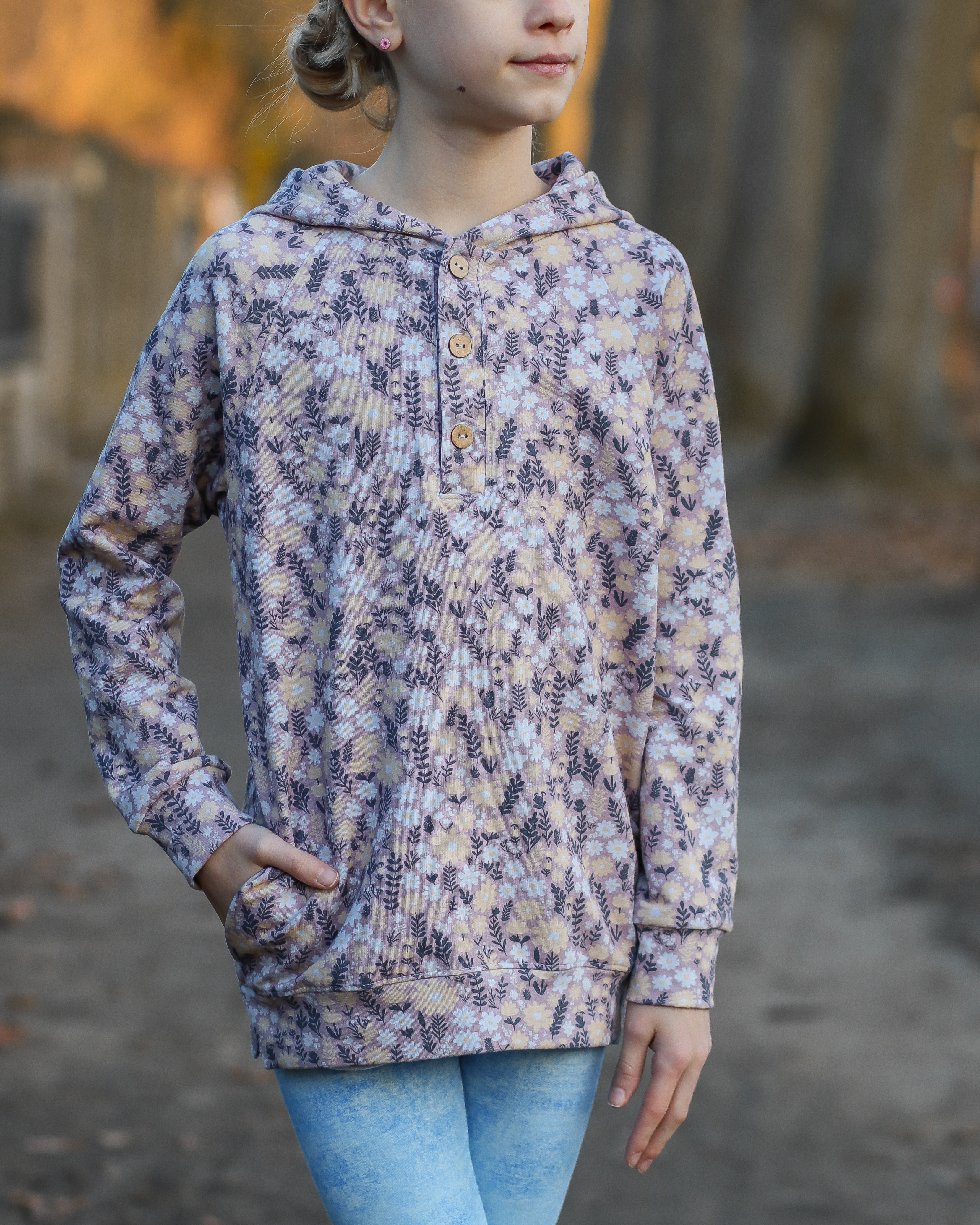 Organic Fabric  - Grüsse aus der Blumenwiese rose