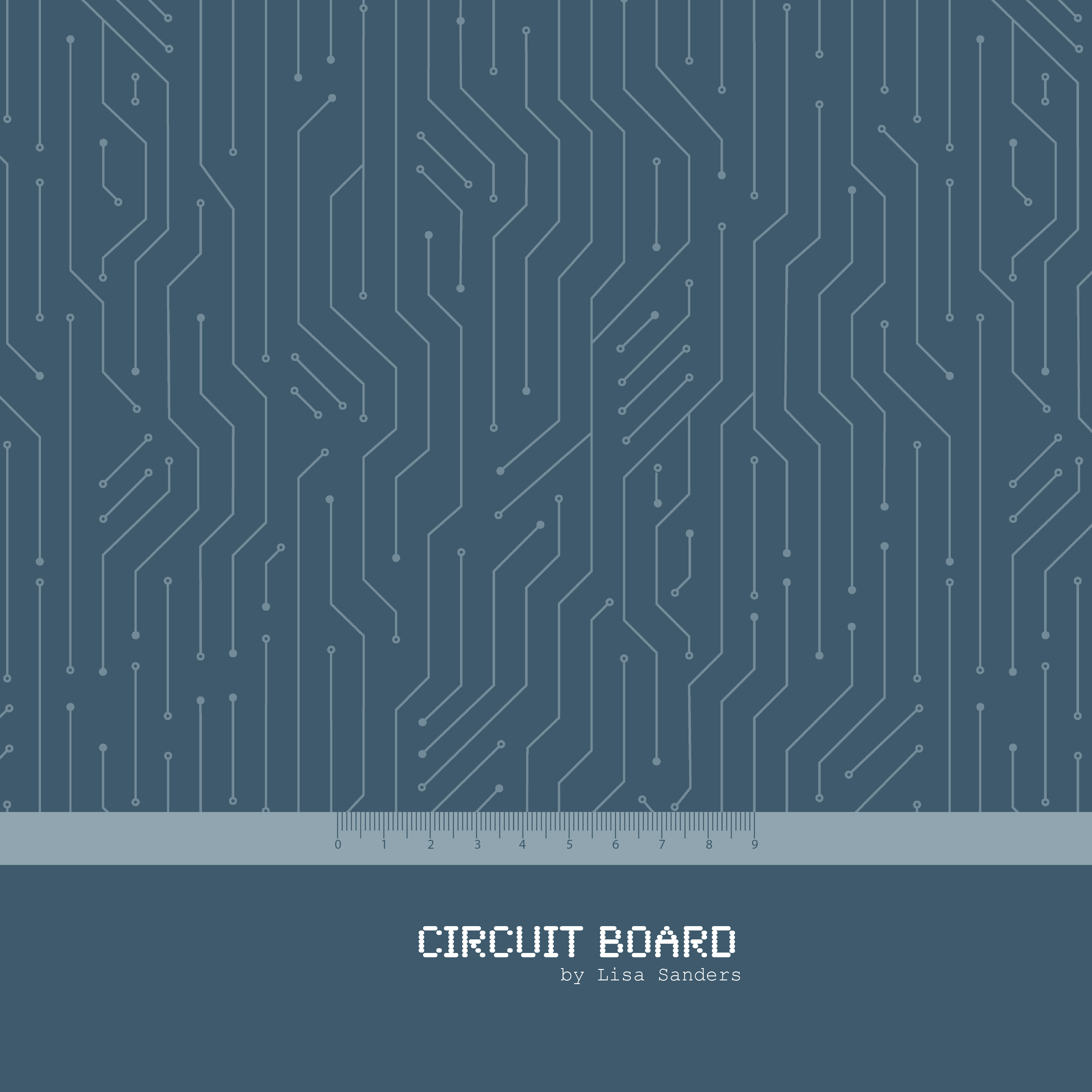Bio Webware Stoff  -  Circuit Board  - LisaSanders, blau, Abstrakt, 100% Bio-Baumwolle