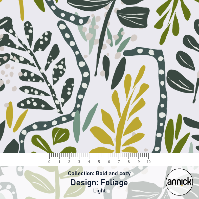Bio Stoff  - Bold and Cozy Foliage Light - Annick, bunt, Floral & Blumen