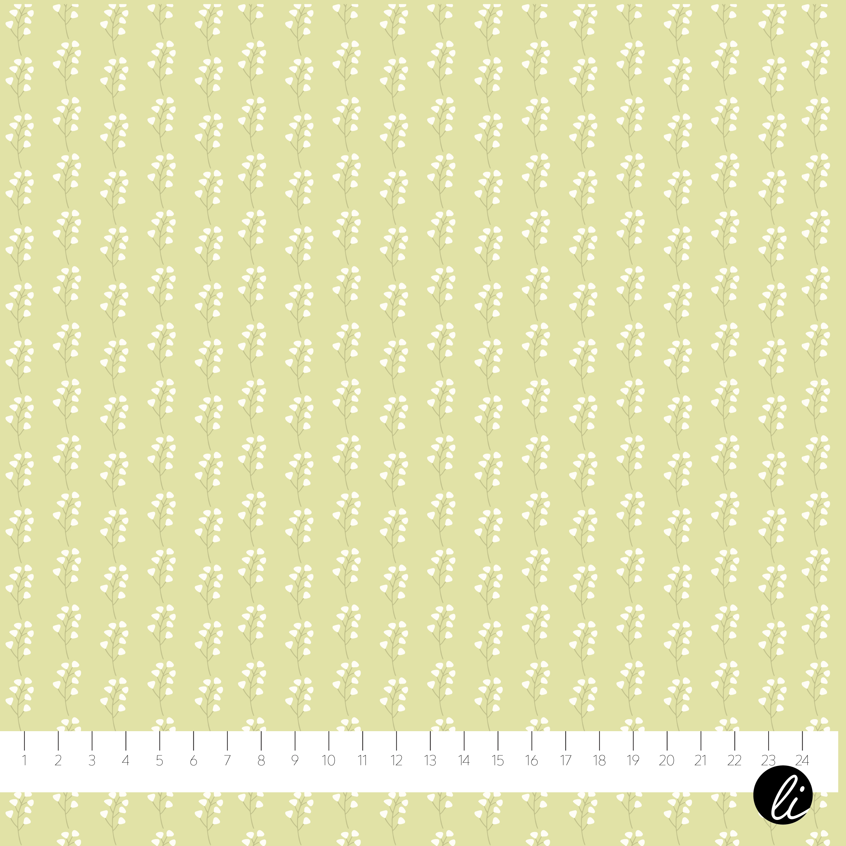 Bio Stoff  -  Rabbit Flower Green  - AndreaLiesert, Floral & Blumen, grün