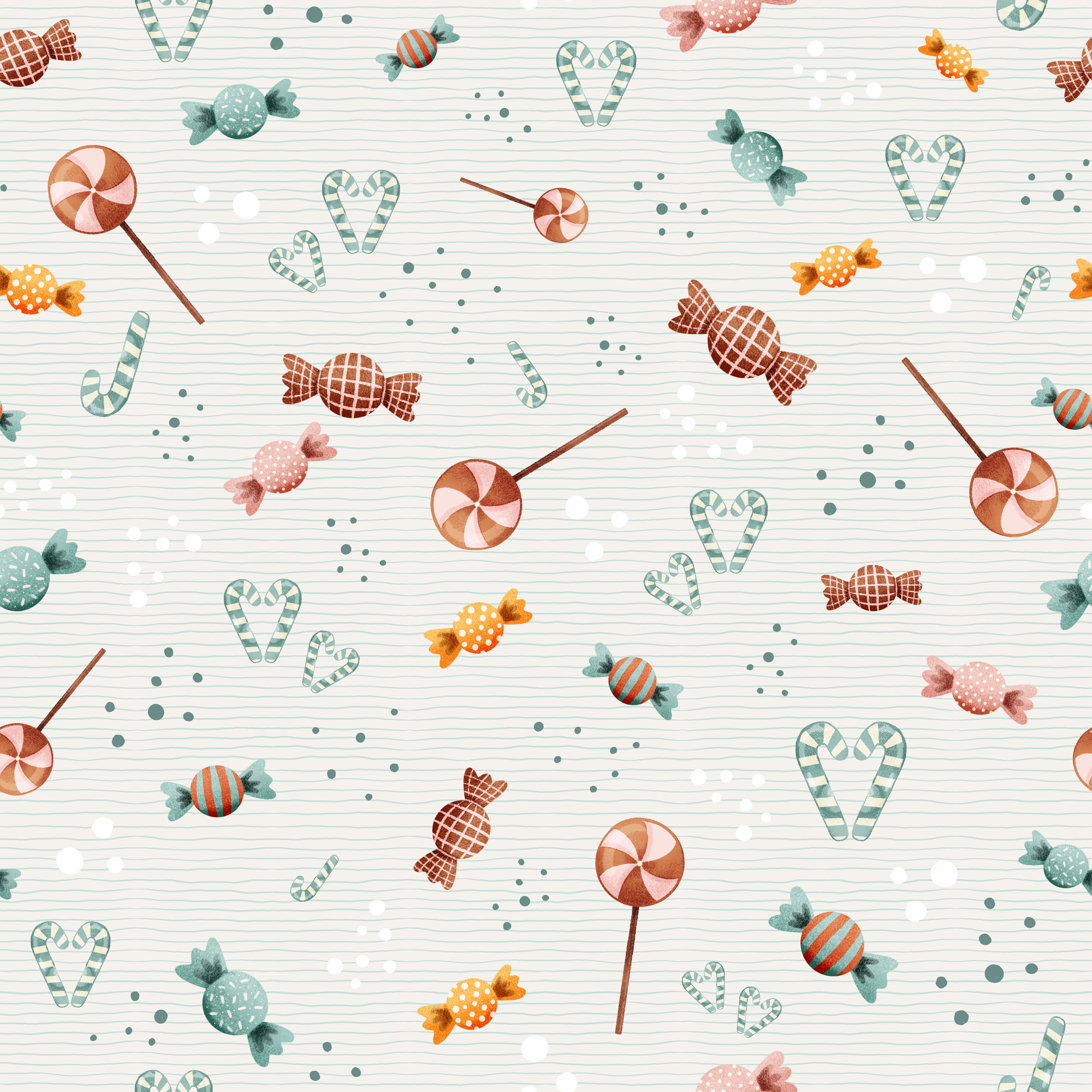 Bio Canvas Stoff - Sweet Christmas Bonboniere - DewiStudio, bunt, Essen, mint, 100% Bio-Baumwolle Bio Canvas Stoff - Sweet Christmas Bonboniere - DewiStudio, bunt, Essen, mint, 100% Bio-Baumwolle