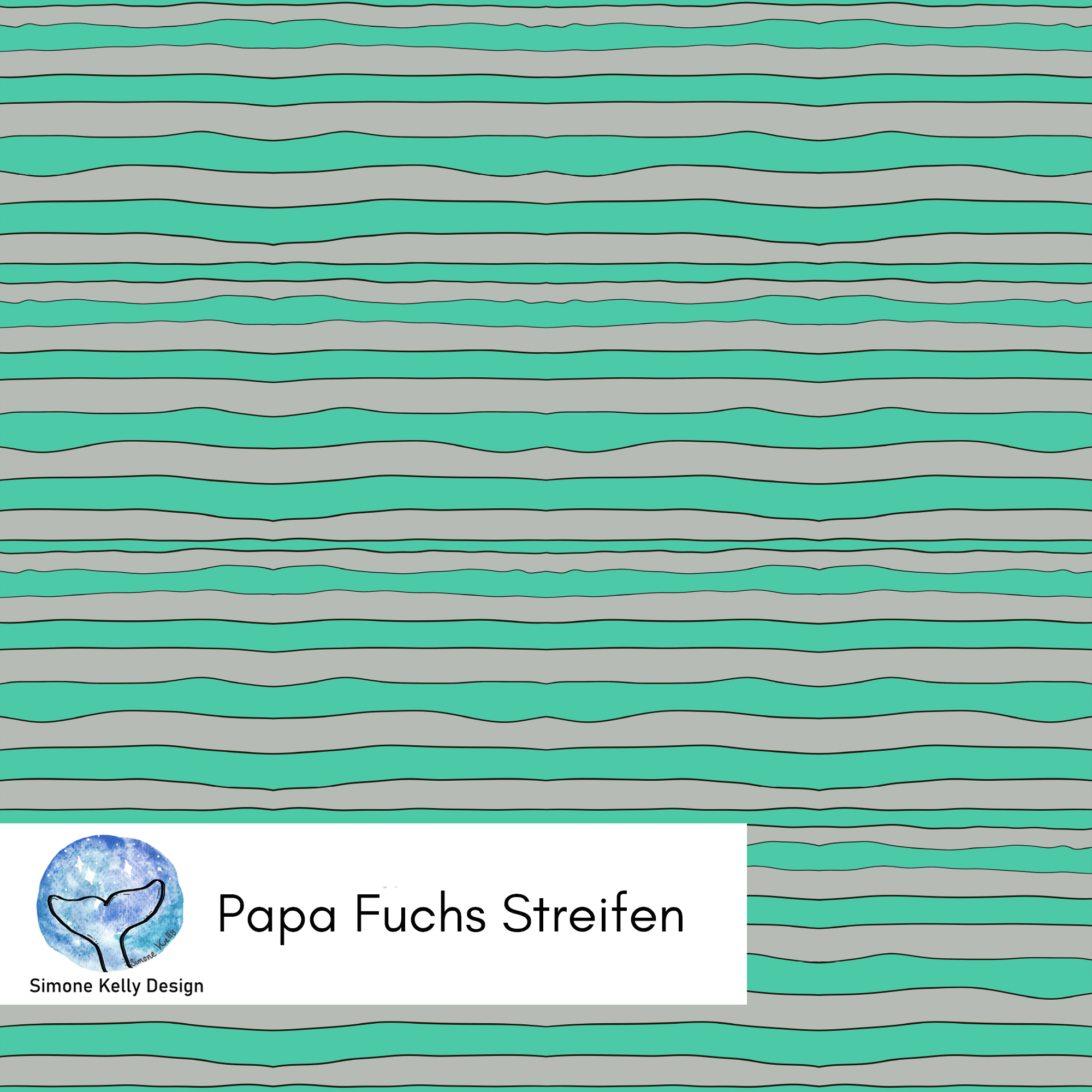 Bio Stoff - Papa Fuchs Streifen von Simone Kelly in mint