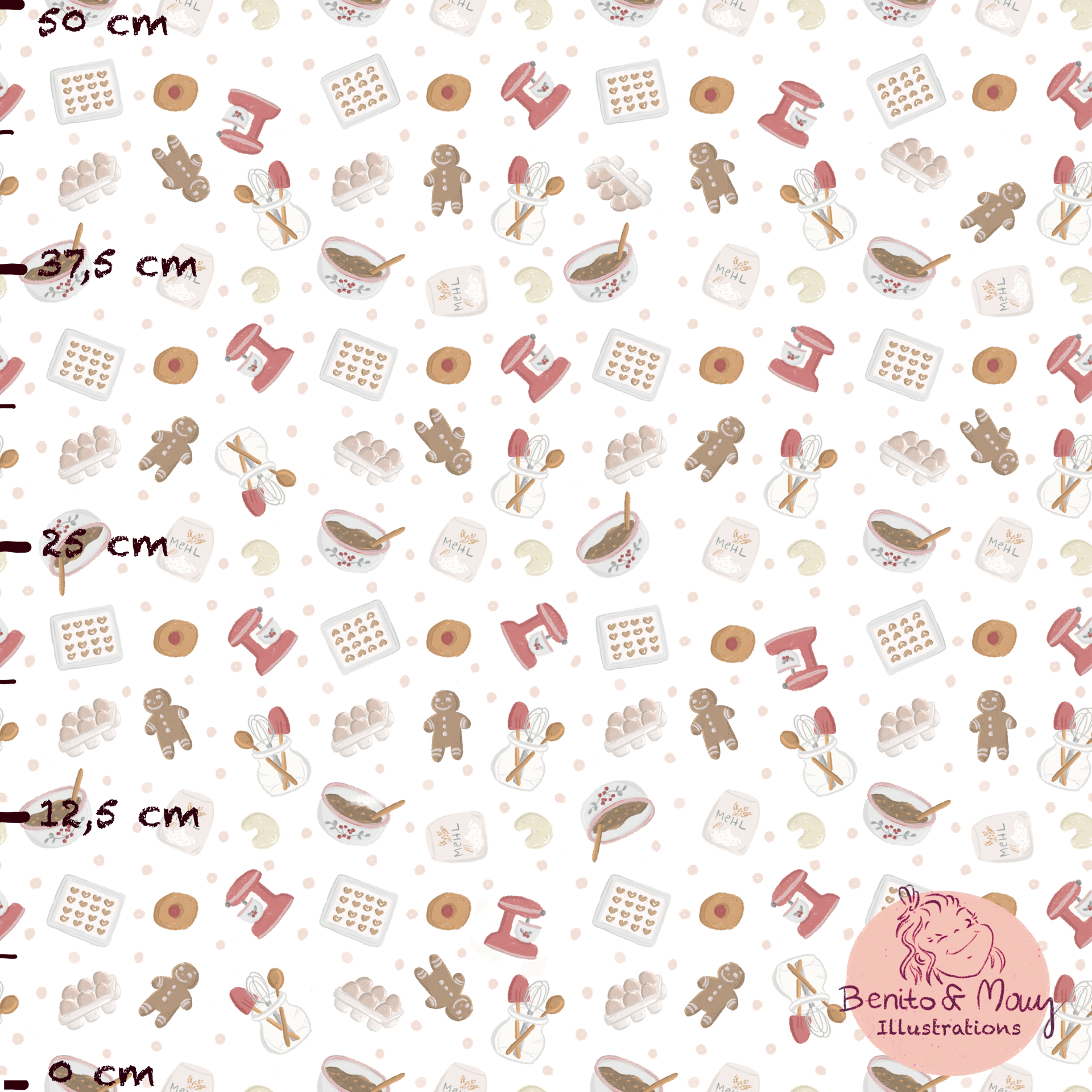 Bio Fabric - Baking Joy white, small