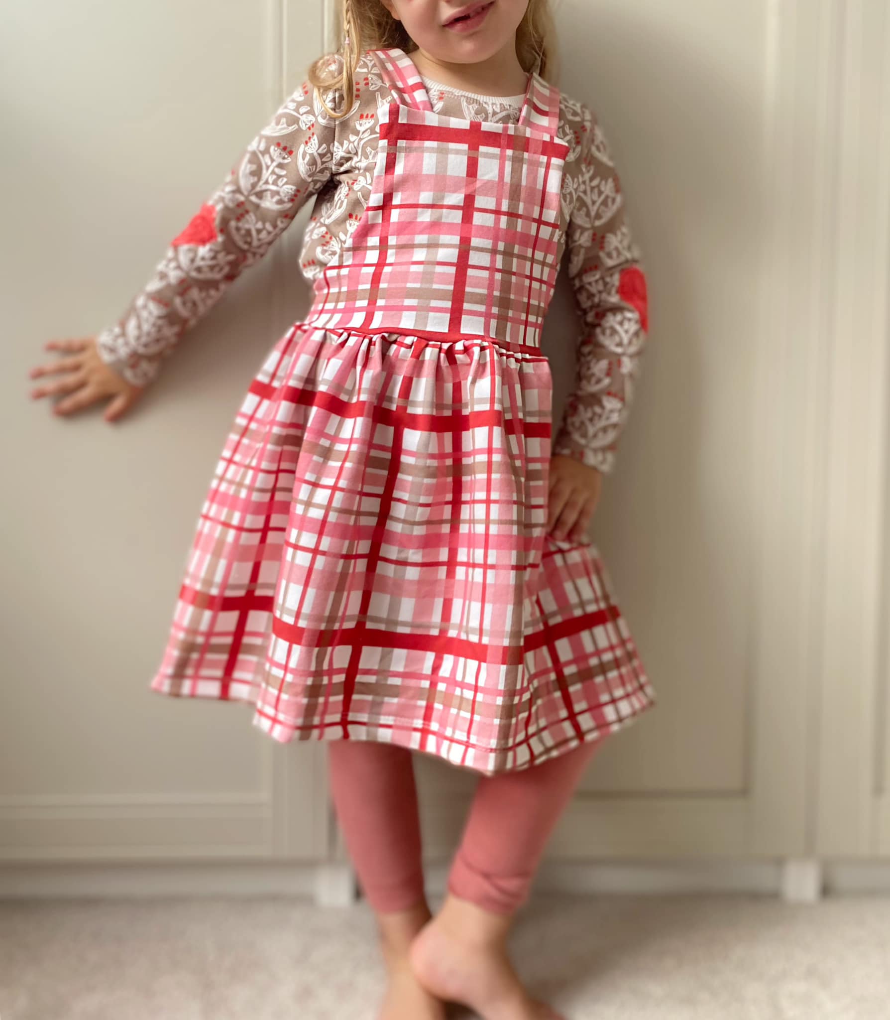 Bio Webware Stoff  - Black Forest X Mas Winter Tartan - Annick, rosa, kariert, 100% Bio-Baumwolle