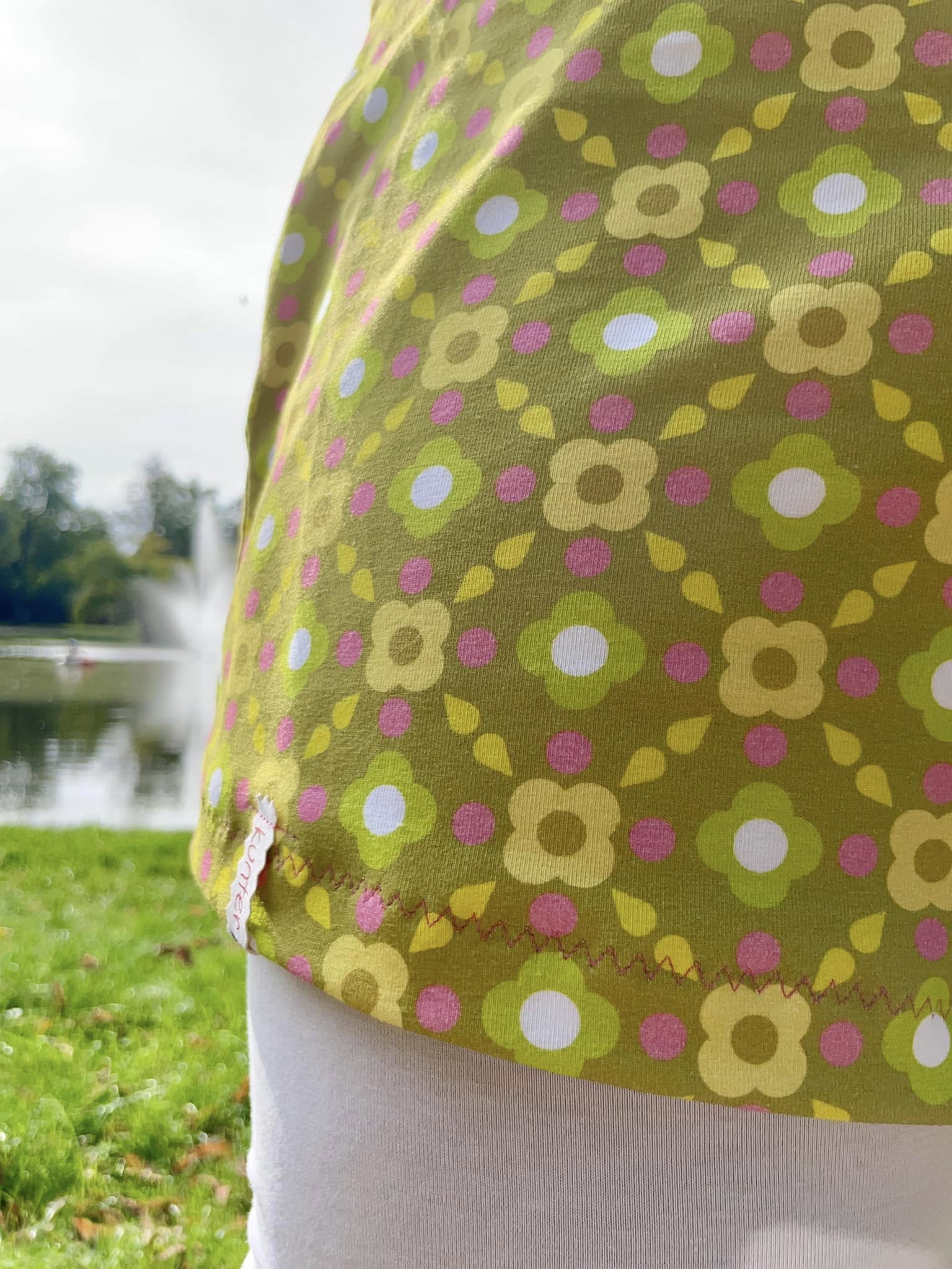 Bio Webware Stoff  -  Tutti Creme - Fummelhummel, Floral & Blumen, orange, 100% Bio-Baumwolle
