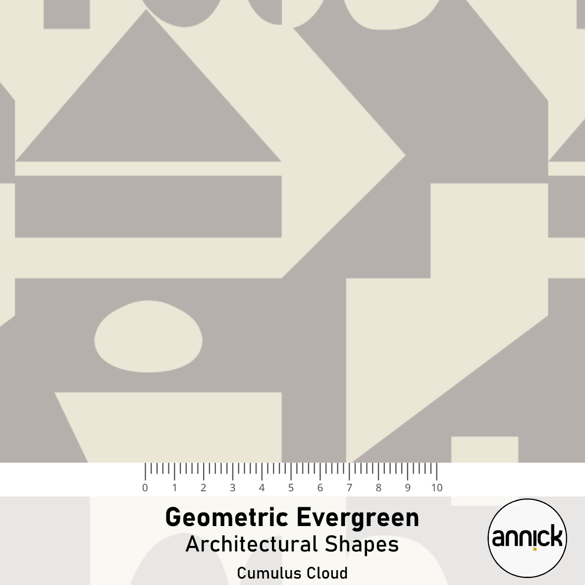 Bio Stoff - Geometric Evergreen Architectural Shapes grau