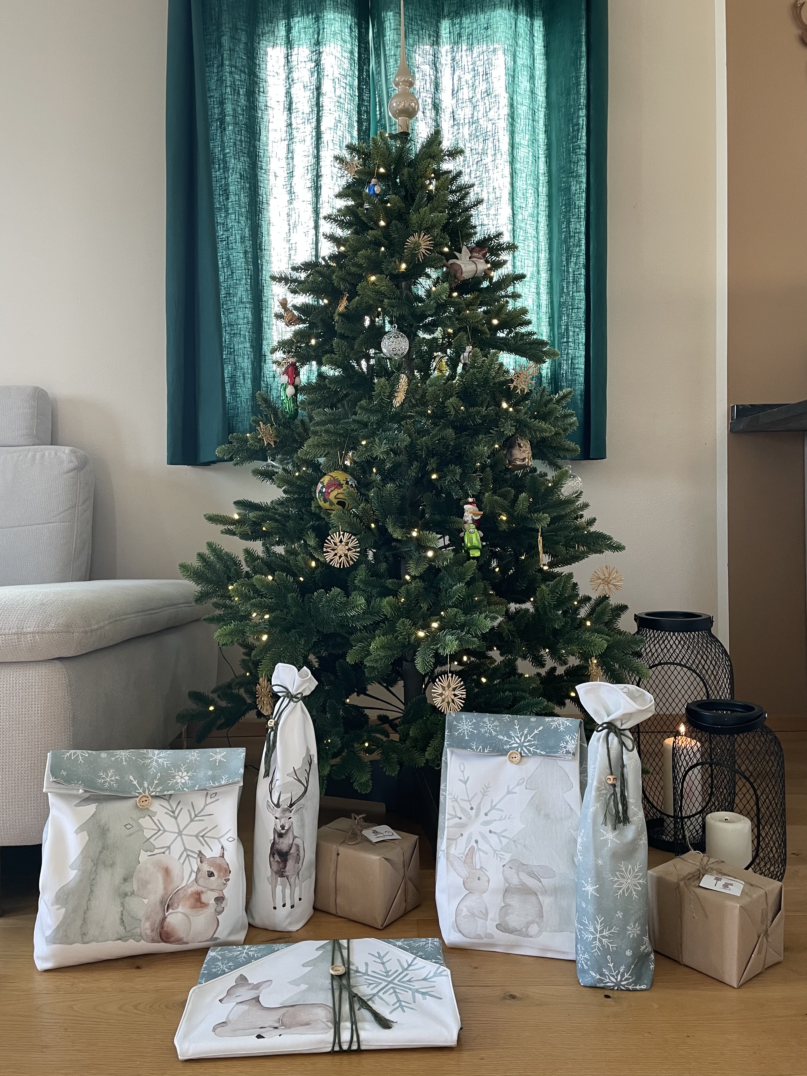 Bio Stoff - Winterwaldzauber  1,0m Panel