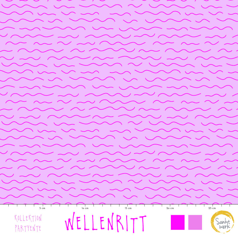 Bio Webware Stoff - Wellenritt - Sanktwerk, lila, Wellen, 100% Bio-Baumwolle Bio Webware Stoff - Wellenritt - Sanktwerk, lila, Wellen, 100% Bio-Baumwolle