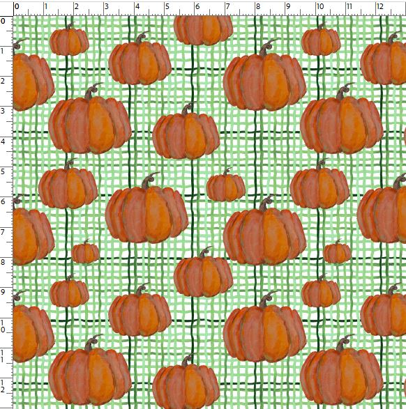 Bio Summersweat Stoff  - Kleine Kürbisse  - SimoneKelly, Herbst, Essen, Halloween, grün , Breite 150 cm