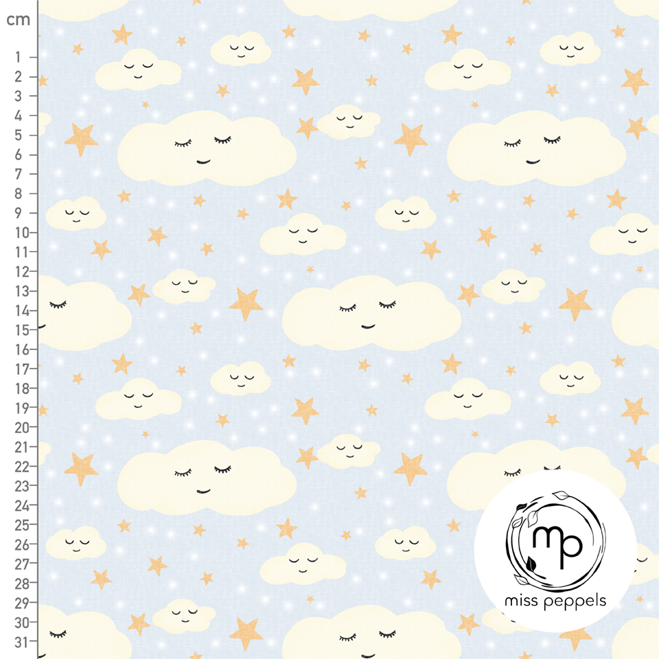 Organic Fabric - Clouds by misspeppels in blue