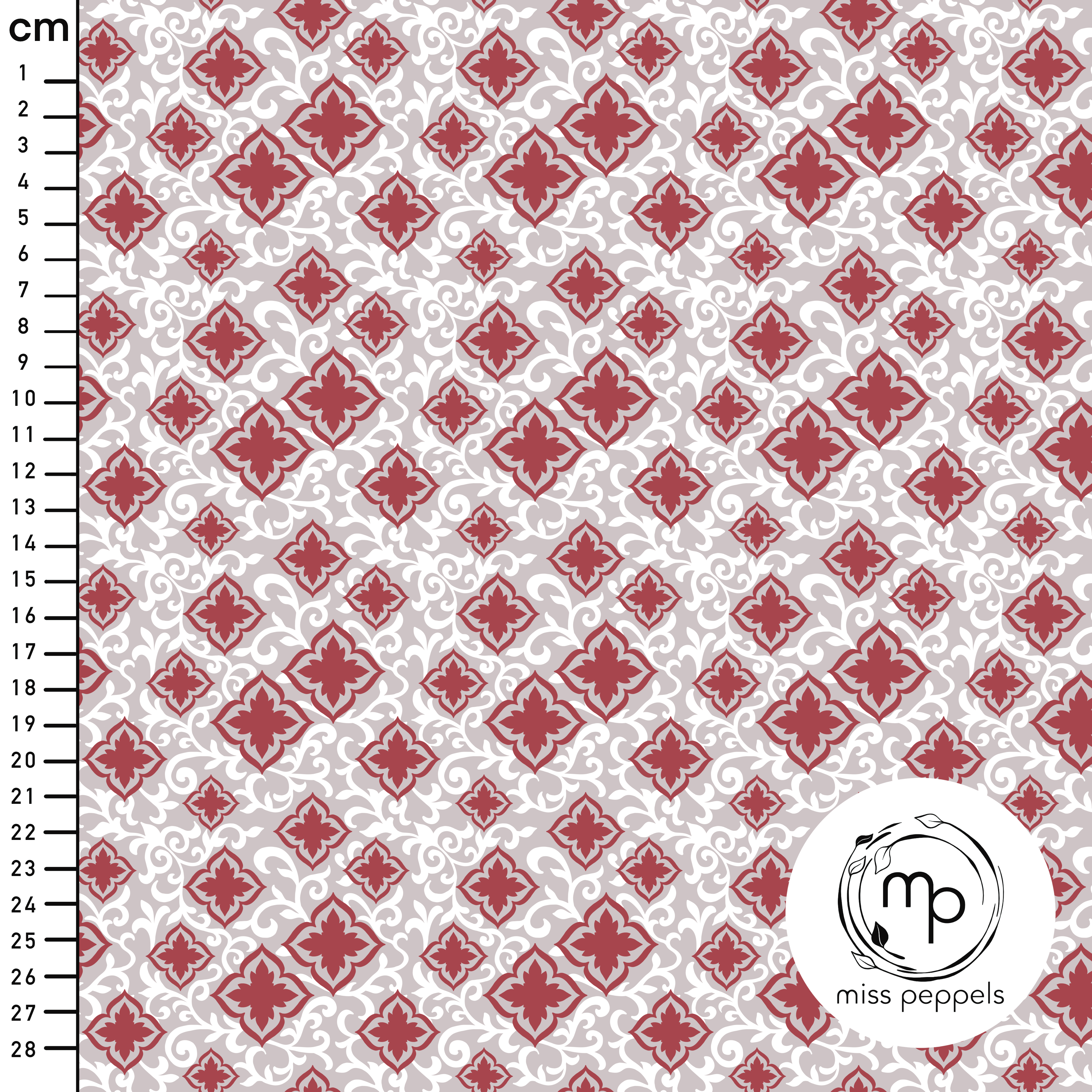 Bio Stoff - Verspielte Ranken rot