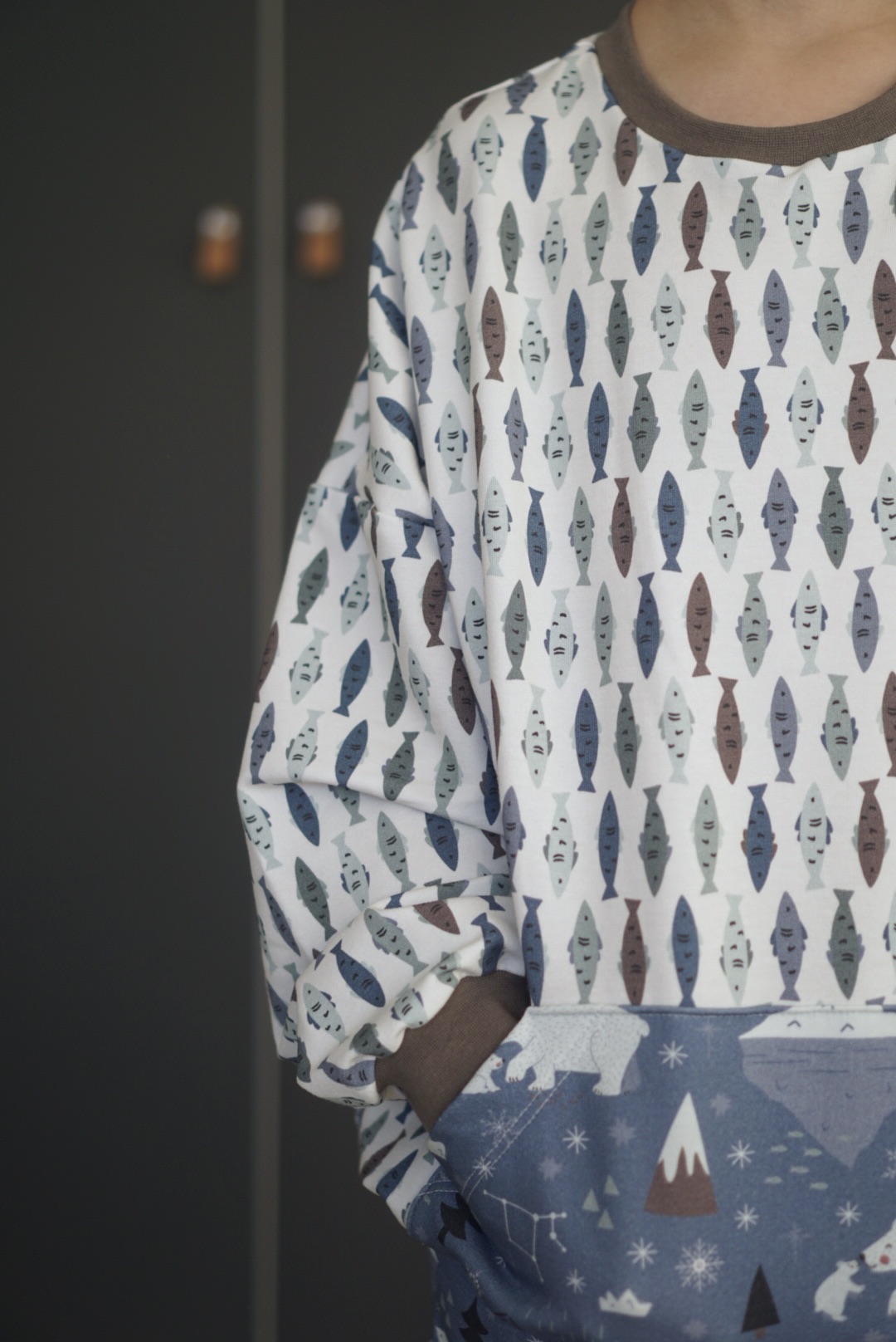 Organic Fabric - Arctic Fish cream