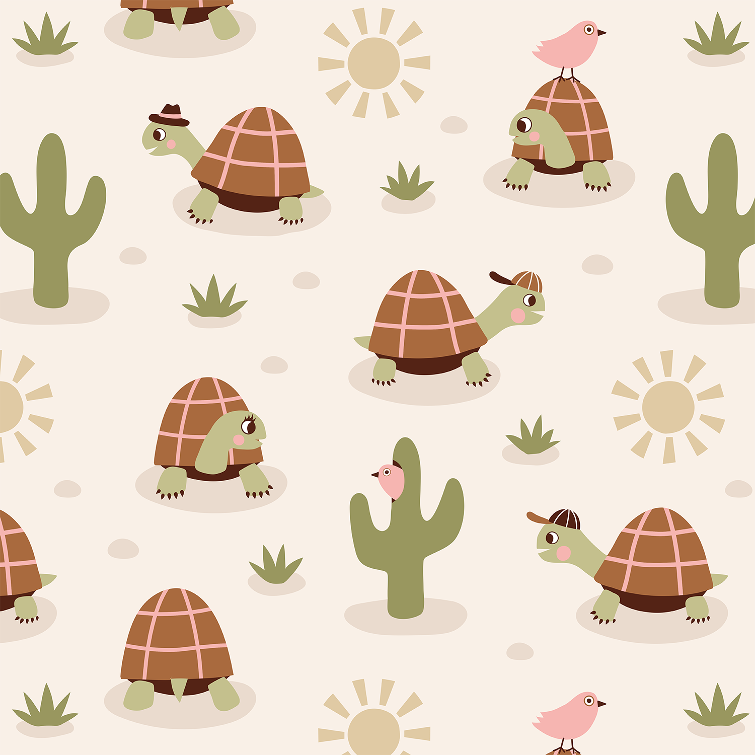 Organic fabric  -  Wüstenschildkröten