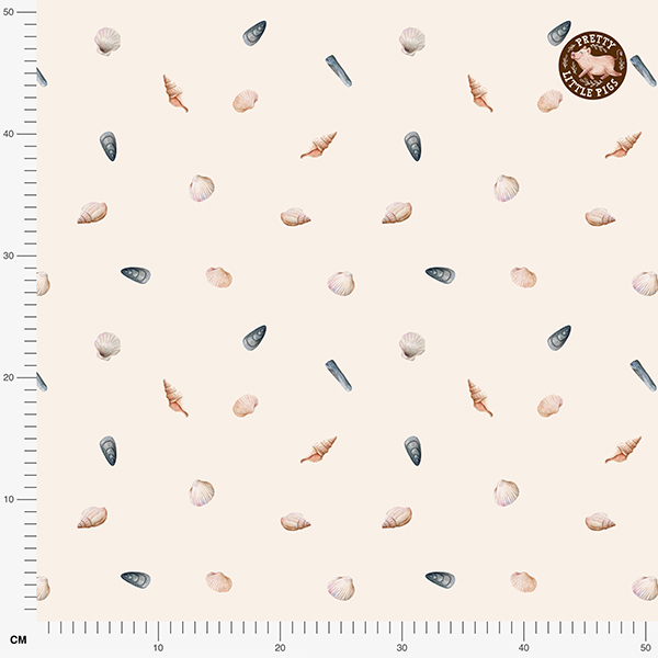 Bio Stoff - Nordic Breeze Muscheln beige