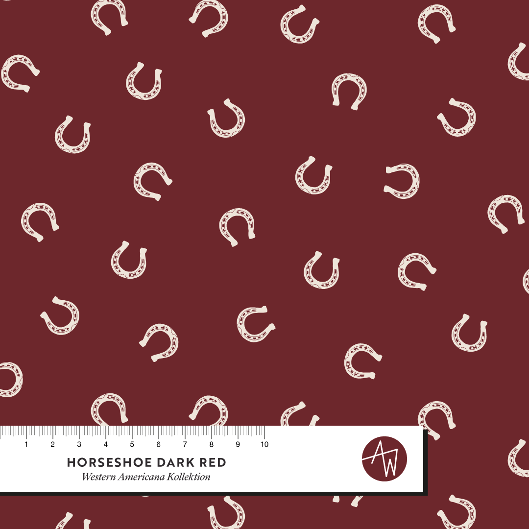 Bio Stoff - Horseshoe Dark Red von Alexandra Weise in rot
