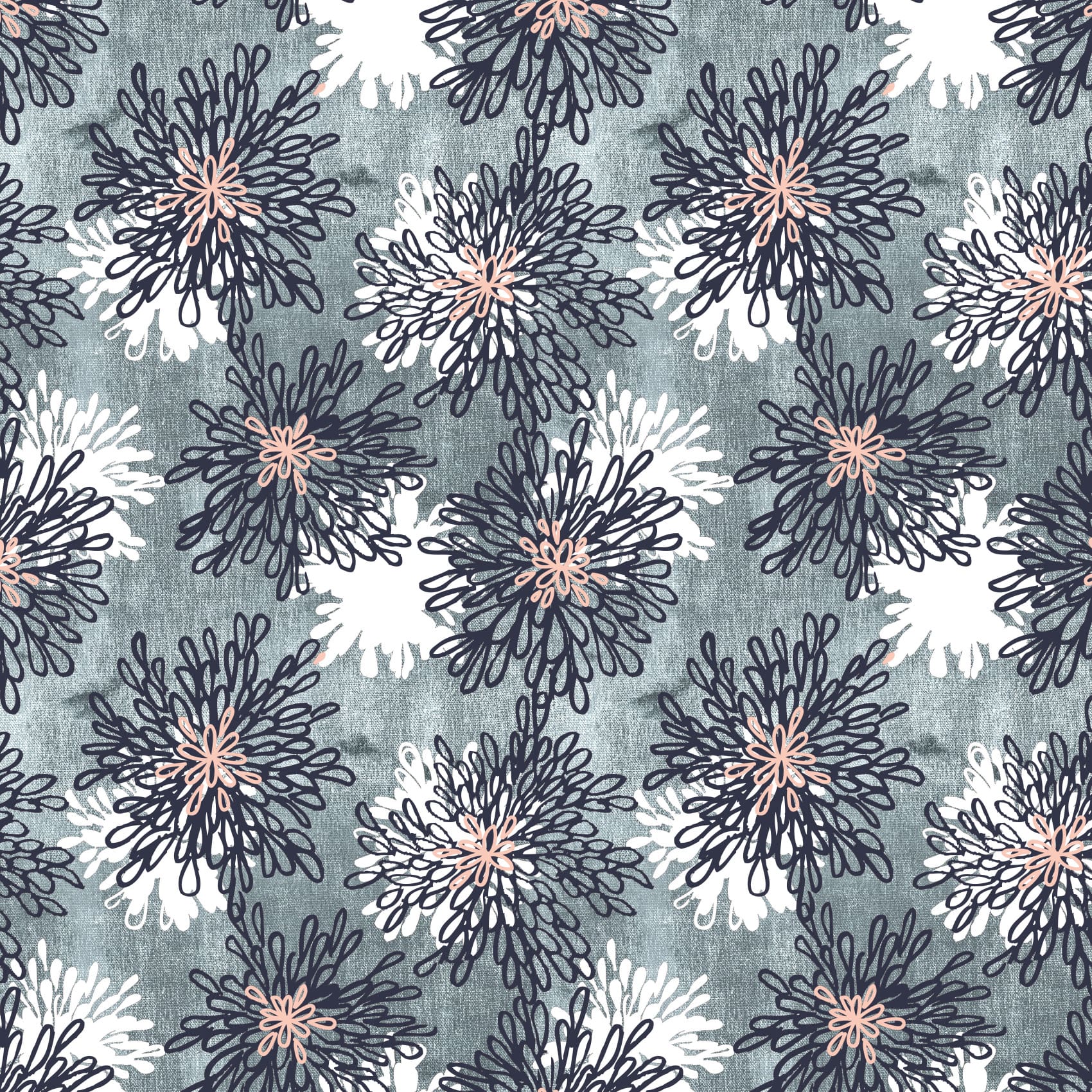 Organic fabric  -  Nightflower Ozean