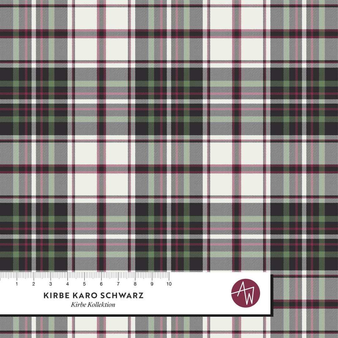 Bio Fabric - Kirbe Karo Schwarz by Alexandra Weise in black