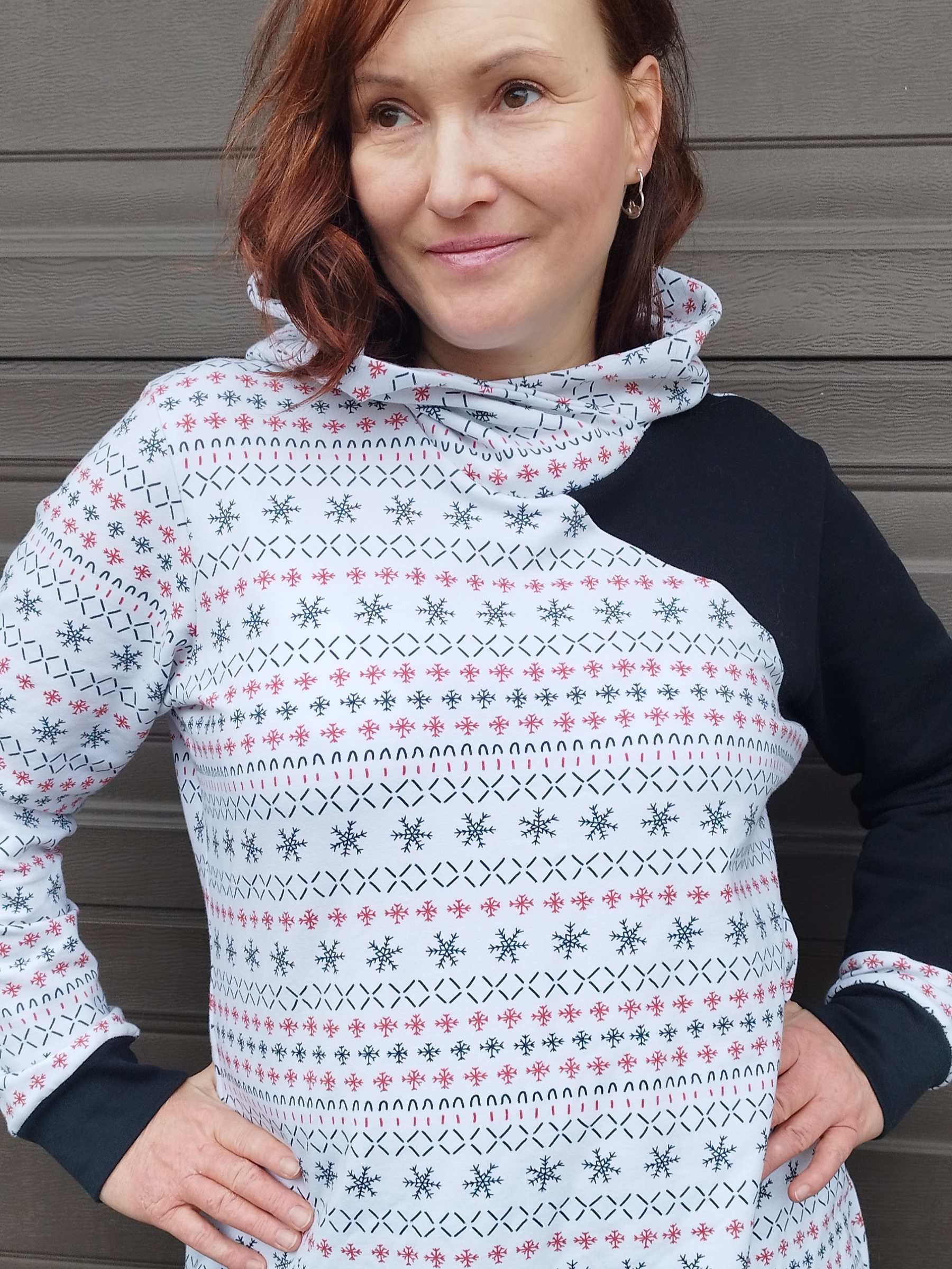 Bio Stoff - Snowflake Knit puderrosa