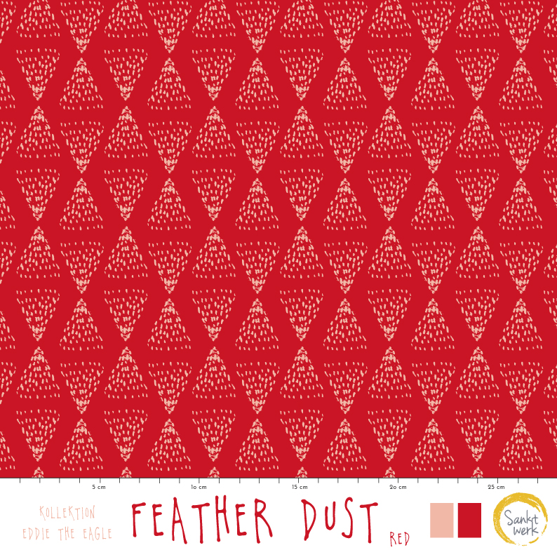 Bio Stoff - Feather Dust Red von Sanktwerk in rot