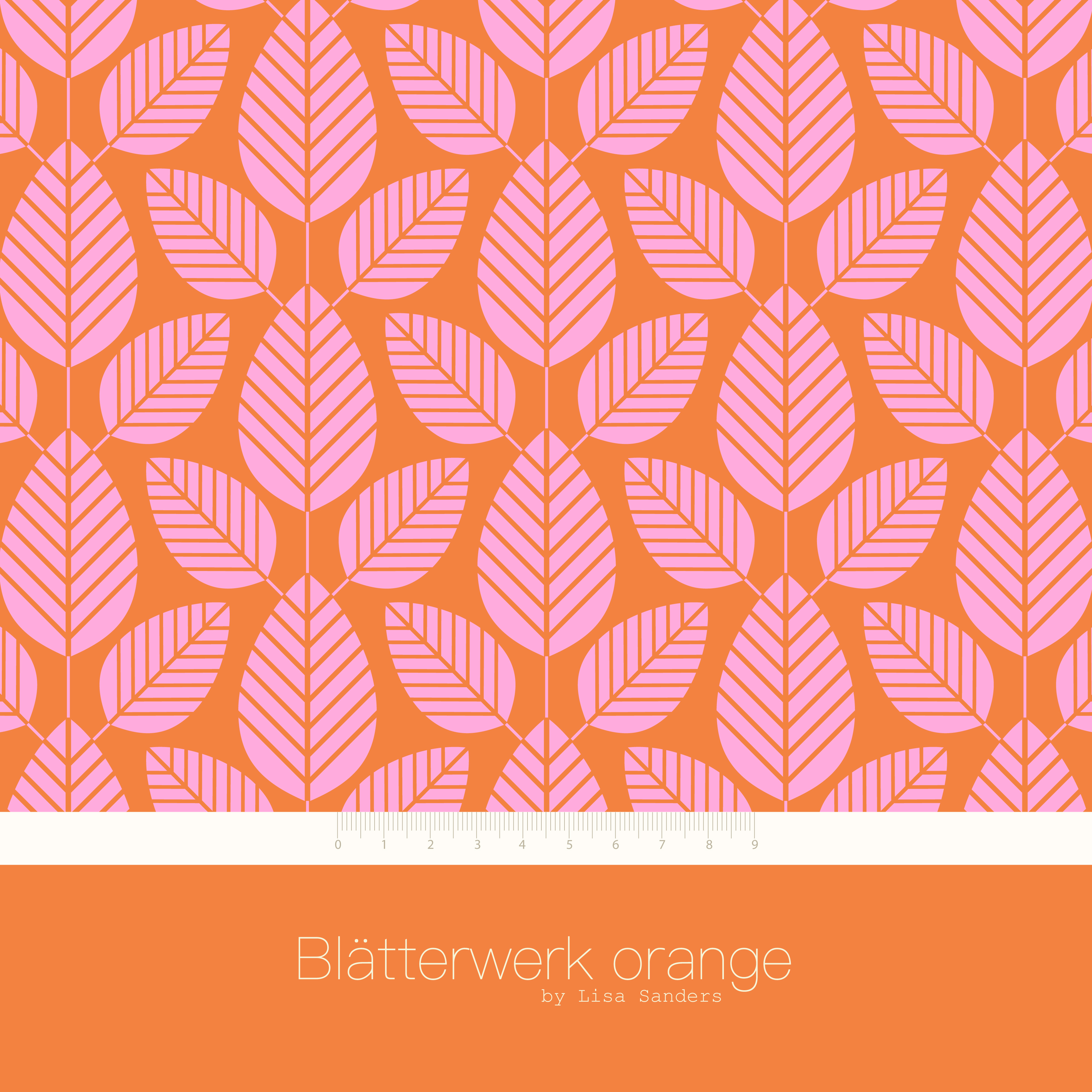 Blätterwerk Orange, Webware Blätterwerk Orange, Webware