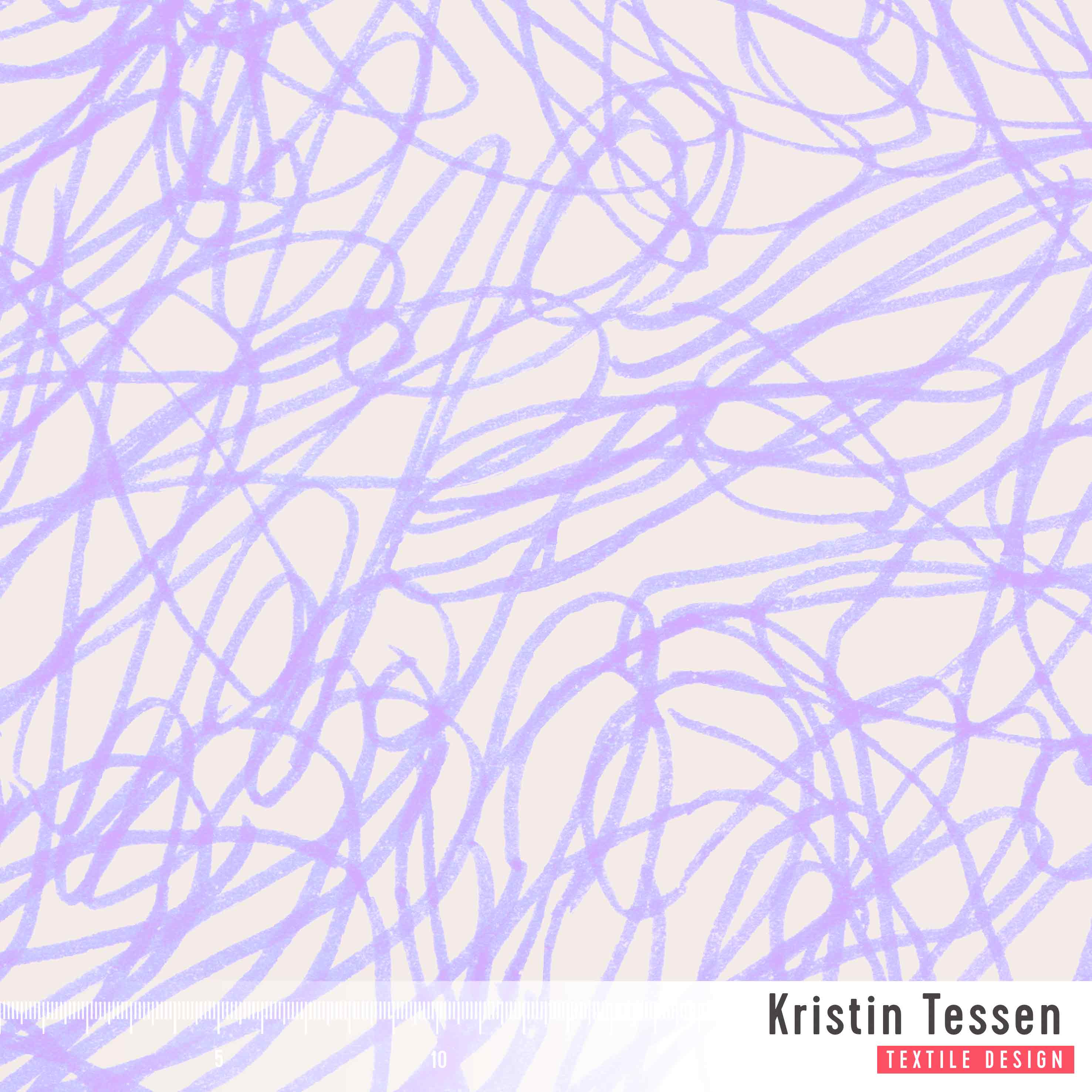 Bio Stoff - Eislinien frostyflieder, creme