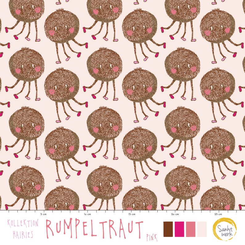 Bio Stoff - Rumpeltraut Pink von Sanktwerk in pink