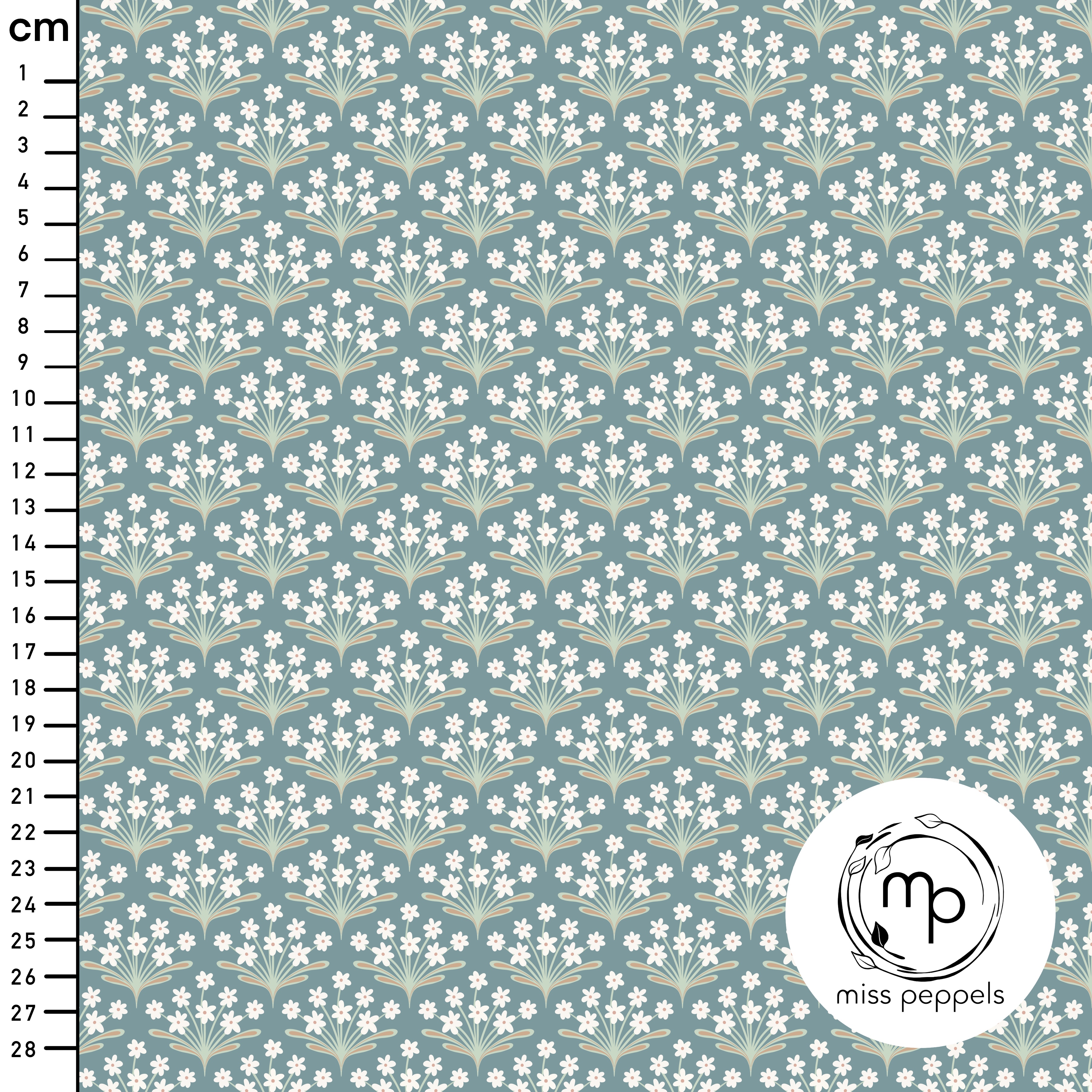 Bio Stoff  - Blümchen Grün - misspeppels, grün, Floral & Blumen
